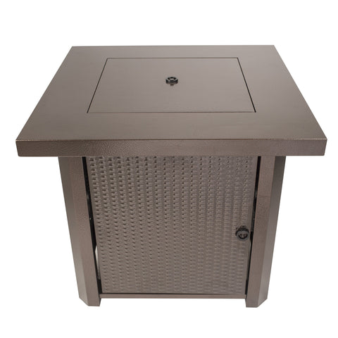 Wilmington Table Gas Fire Pit, Pleasant Hearth OFG321S Hammered Bronze