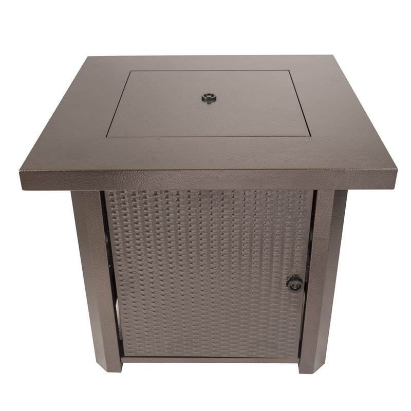 Wilmington Table Gas Fire Pit, Pleasant Hearth OFG321S Hammered Bronze