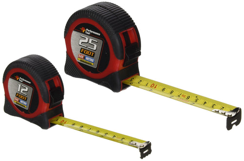 2piece Performance Tool SAE and MET Tape Measure W5124BP