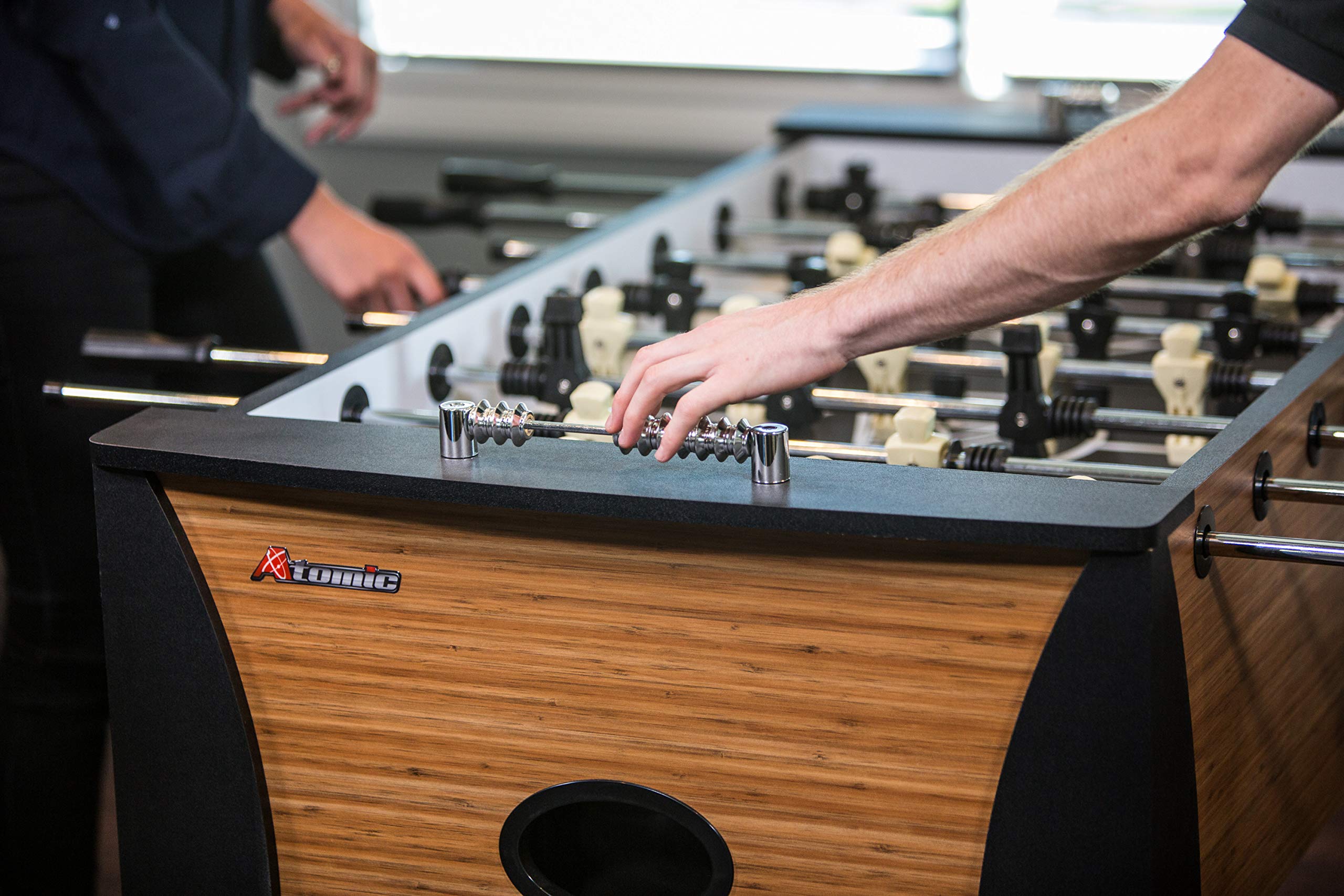 Pro Force Atomic 56" Foosball Table with Internal Ball Return and Ball Entry, Leg Levelers, and Heavy-Duty Legs
