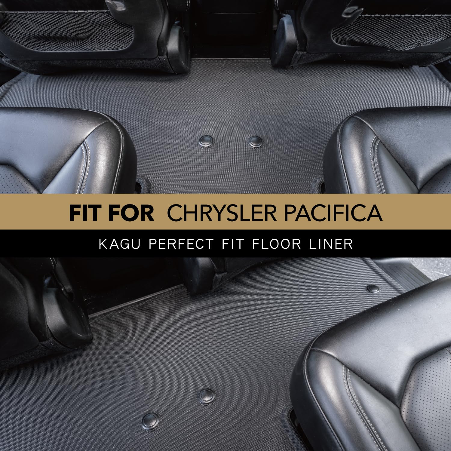 Second Row 3D MAXpider Custom Fit All-Weather Floor Mat for Select Chrysler Pacifica Models - Kagu Rubber (Black)