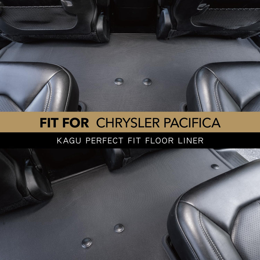 Second Row 3D MAXpider Custom Fit All-Weather Floor Mat for Select Chrysler Pacifica Models - Kagu Rubber (Black)
