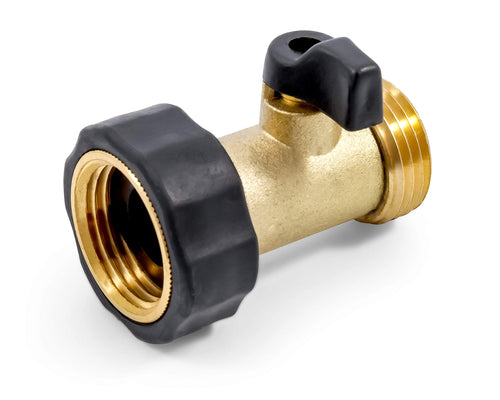 Brass Connector Camco 20222 Straight Stainless Steel Shutoff Valve and Easy Grip Handles-Easily Connects to Standard Water Hose (2022)