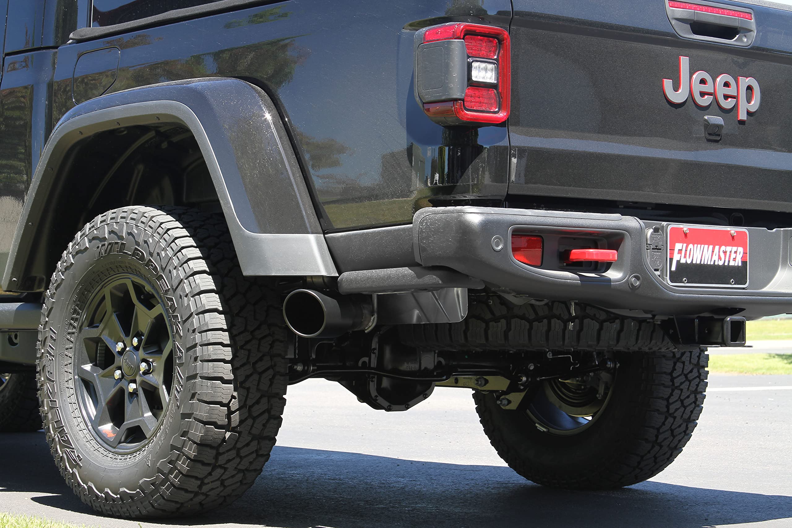 Flowmaster FlowFX 717912 Cat-Back Exhaust Kit 3 Inch 409 Stainless Steel 4.5 Inch Black Ceramic Coated 304 Stainless Steel Tip Compatible with 2020-2024 Jeep Gladiator JT3.6L