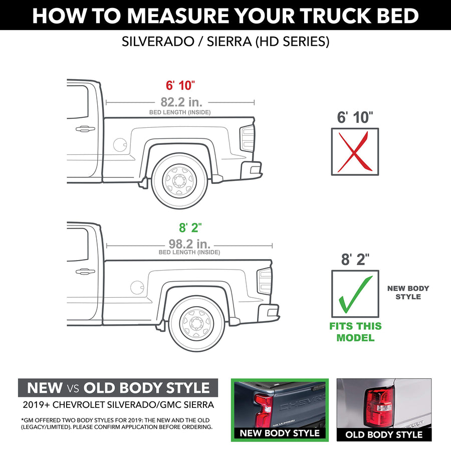 TruXedo Deuce Hybrid Truck Bed Tonneau Cover | 772801 | Fits Chevy/GMC 2019-2024 Silverado/Sierra 1500, 2020-21 2500/3500HD 8' 2" Bed (98.2")