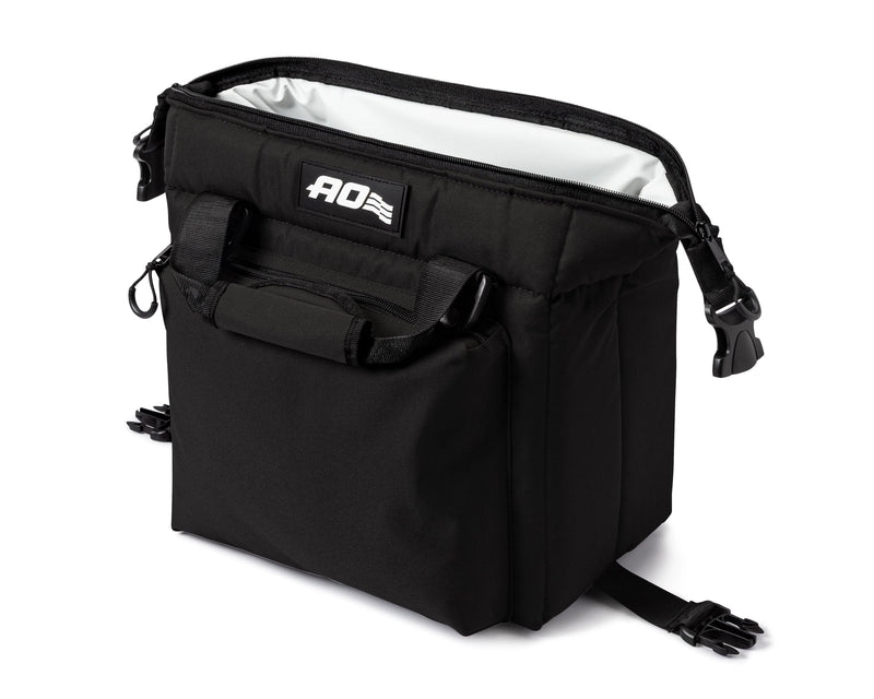 Caravan AO Coolers Canvas Soft Cooler with High-Density Insulation, Oversized Storage Pockets, Black, 12-Can