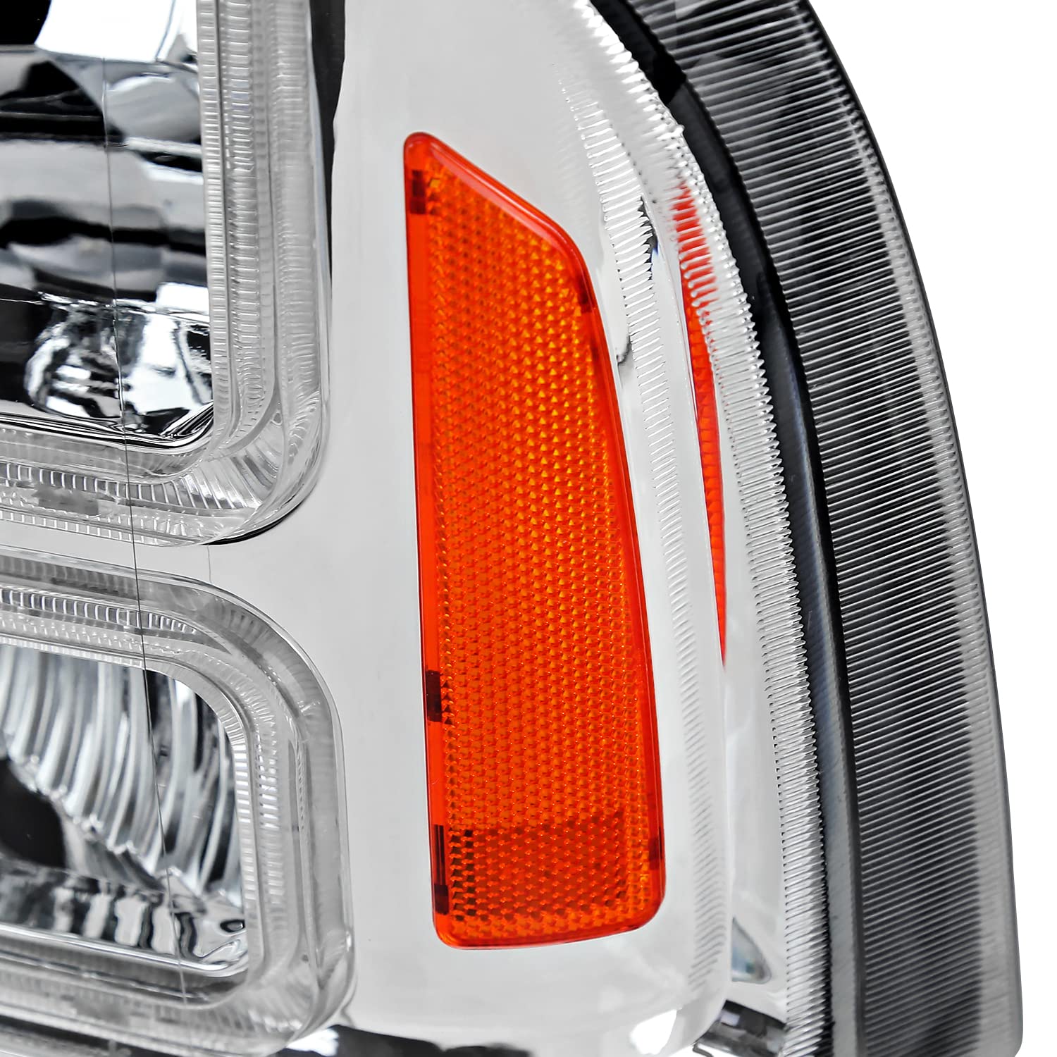LED BAR Headlights SPEC-D TUNING Compatible with 2005-2007 Ford F250 F350 F450 F550 Super Duty, Left + Right Pair Headlamps Assembly