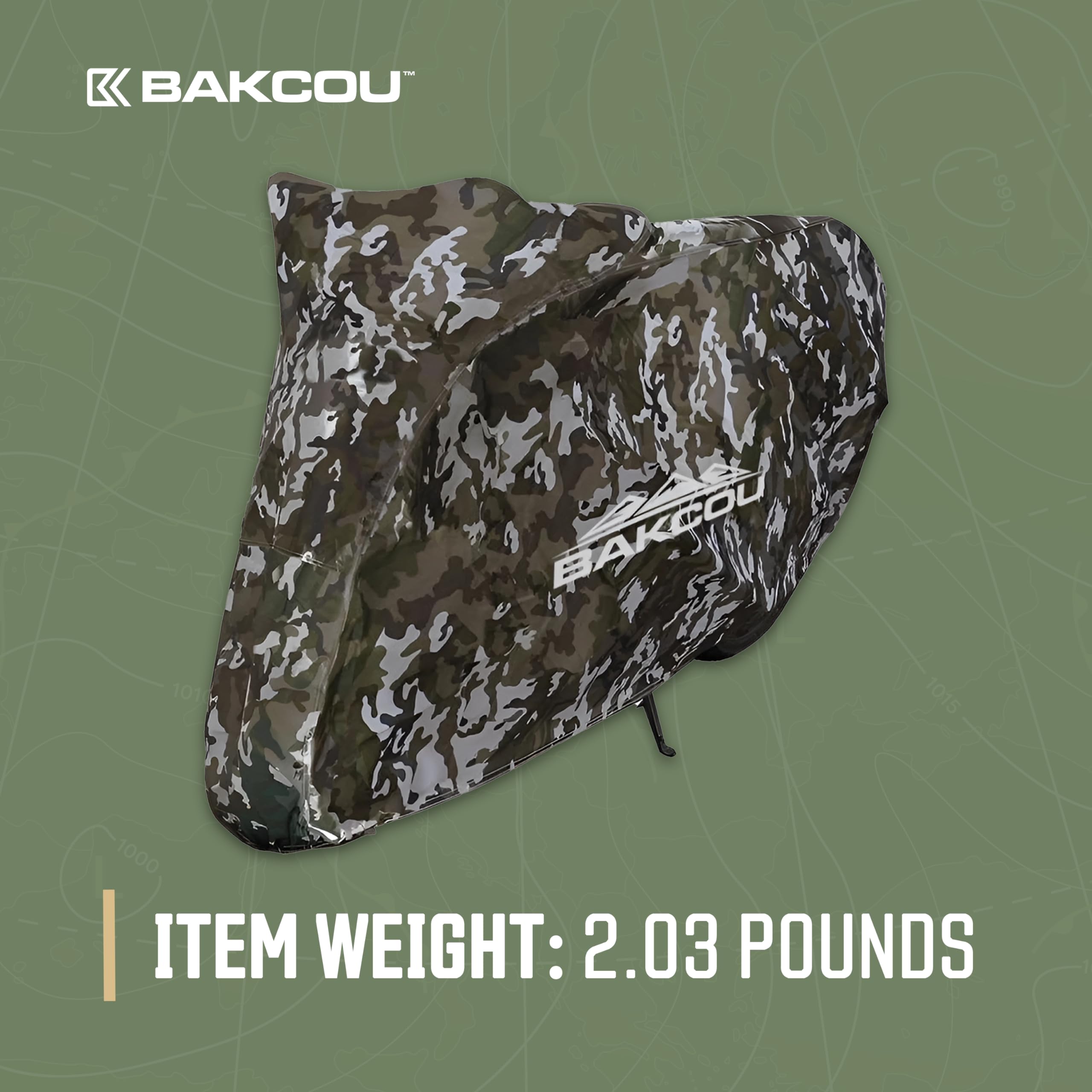Heavy Duty Bakcou Waterproof eBike Rain Cover - Protects Against Sun, Dust, Wind, Rain, and Snow - Nylon Cover with Cinch Cords for a Snug Fit