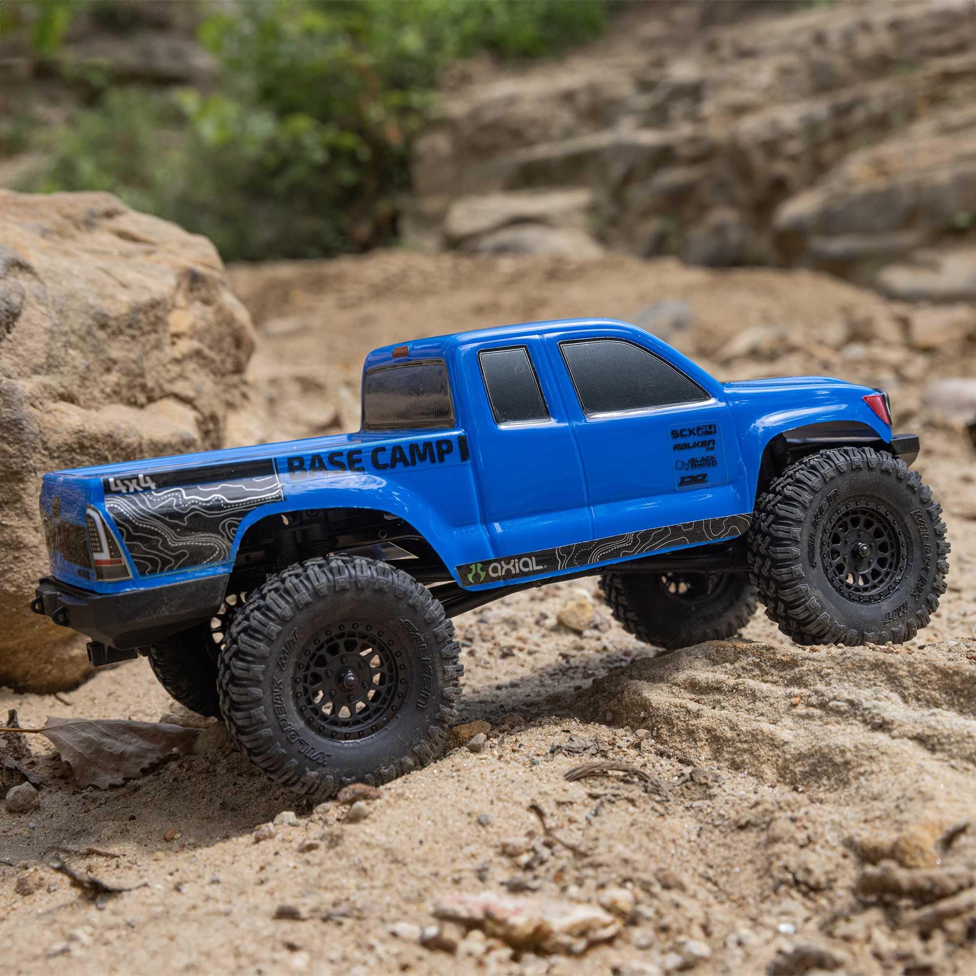 Axial 1/24 RC Truck SCX24 Base Camp 4x4 Rock Crawler Brushed RTR (Everything Needed to Run is Included) - Blue, AXI-1219T2