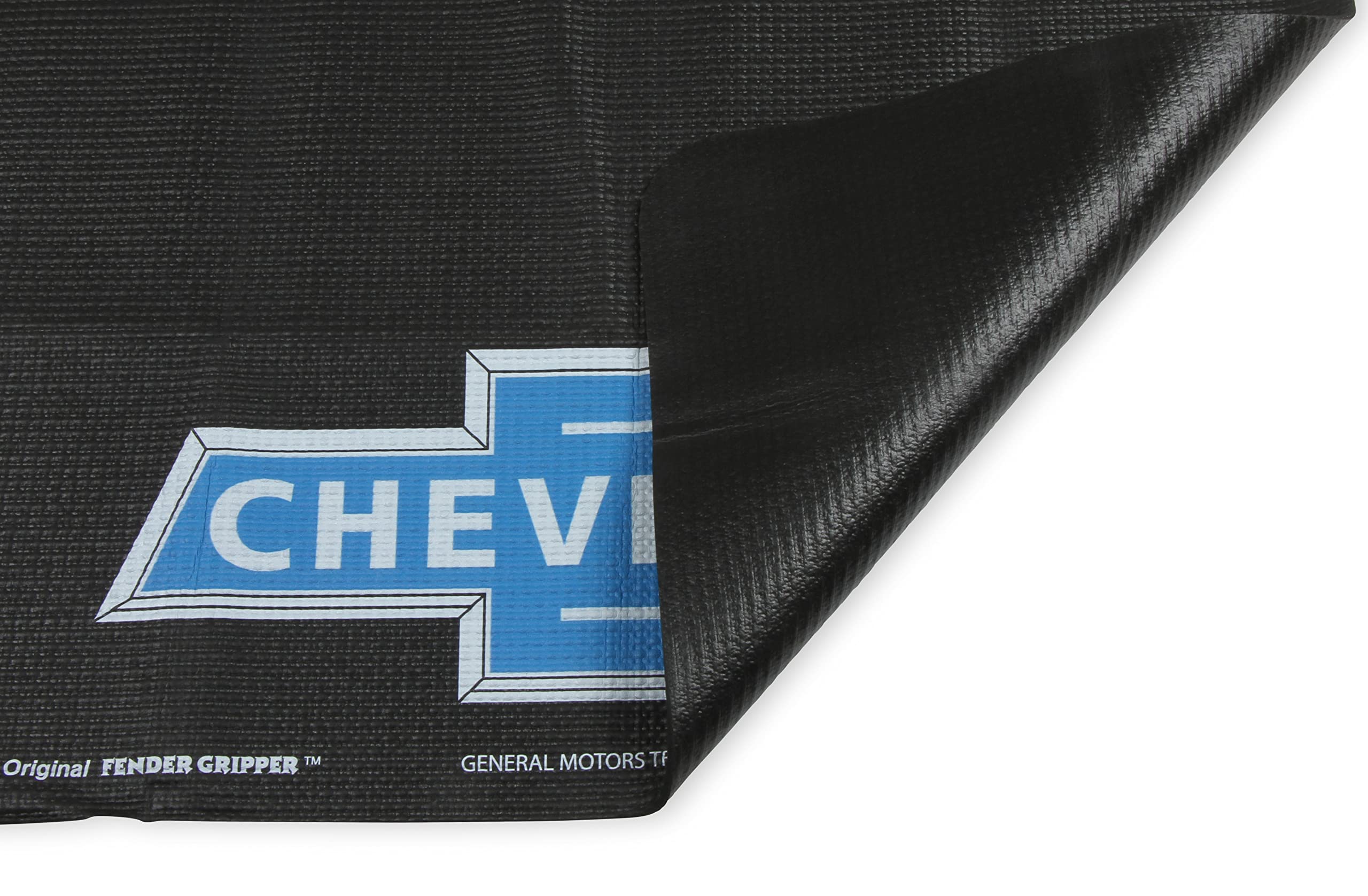 Chevrolet Blue Bowtie Fender Gripper Fender Cover | Officially Licensed by General Motors | Universal Fit | Standard Size 22" X 34" | FG2001, Black with Color Logo