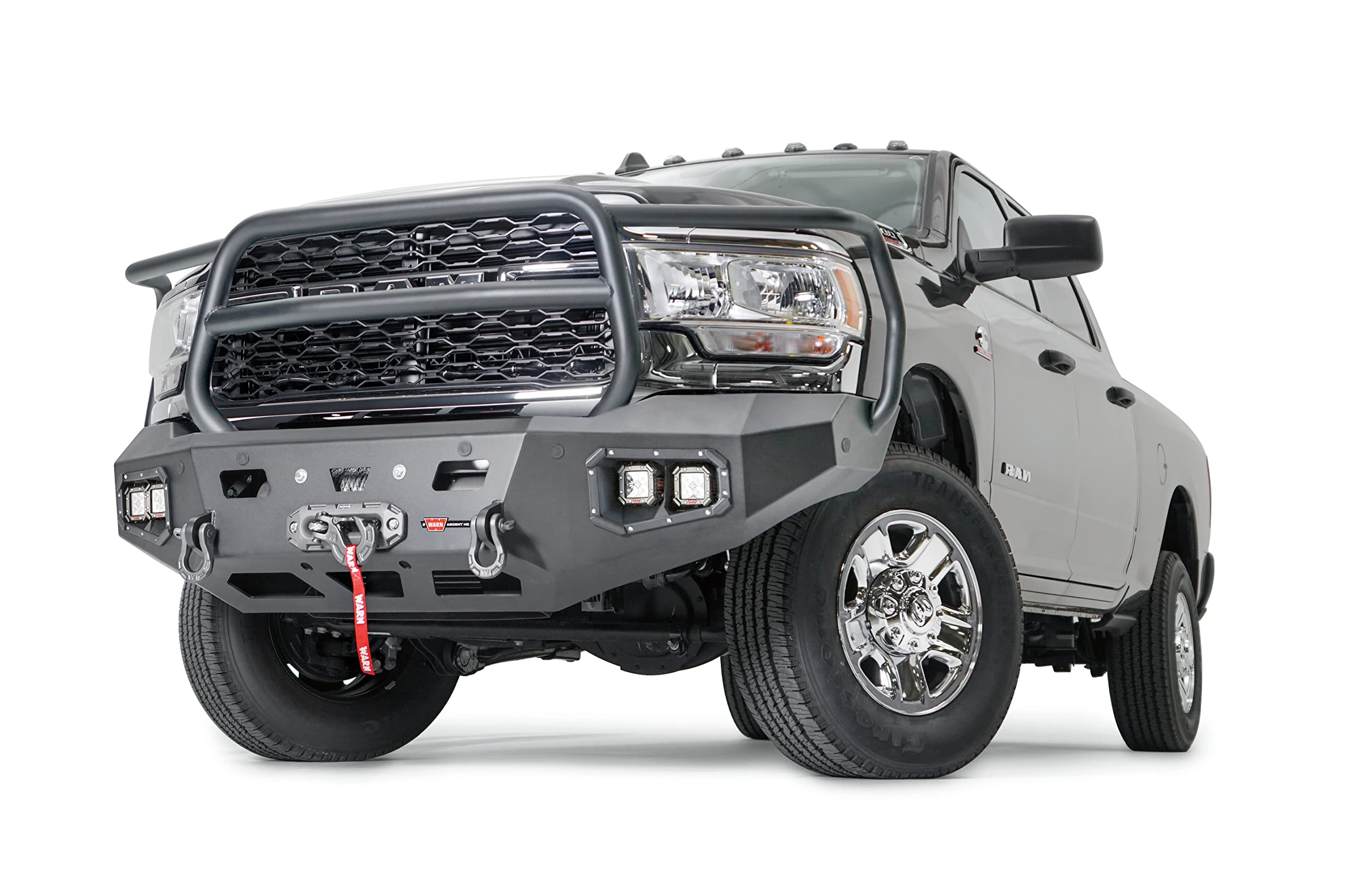Ascent HD WARN 107002 Front Bumper with Full Grille Guard, Fits: Dodge Ram 2500/3500/4500/5500 (2020-2021)
