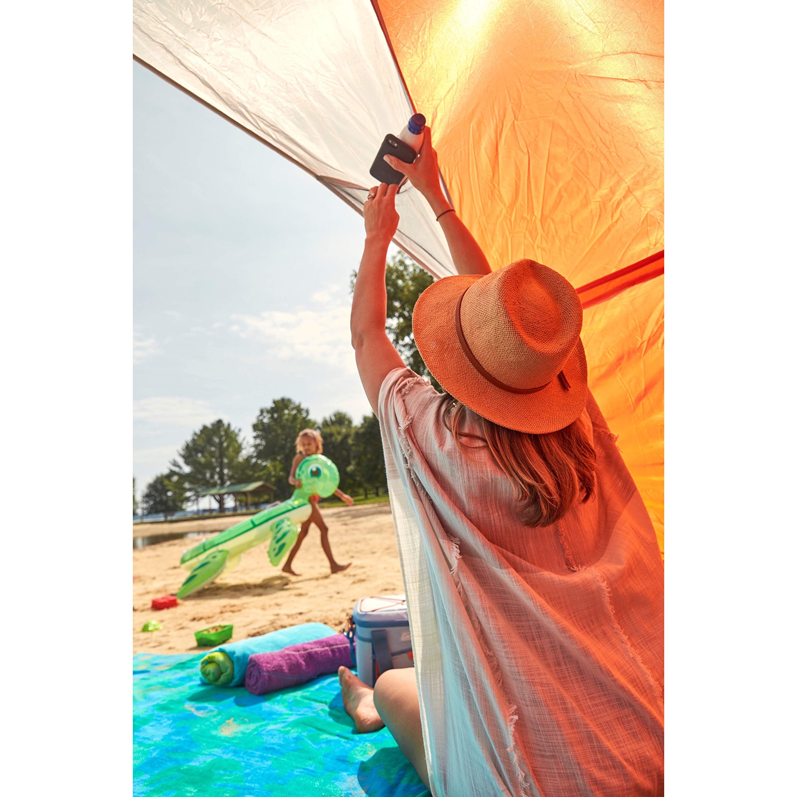 Coleman Large Skyshade Portable Sun Shelter, Easy Setup with Pre-Attached Poles, Beach Canopy Provides Cover from Sand & Sun