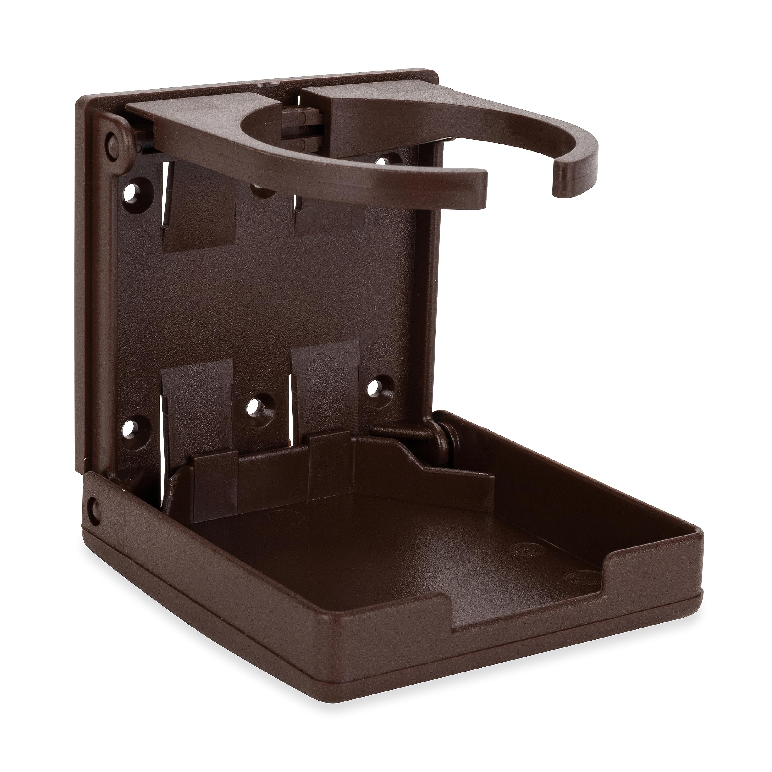 Camco Drink Holder Camper/RV - Features Adjustable Space-Saving Design & Holds Almost Any Size Mug, Cup, Bottle or Can - Extra Cup Holder for Cars, Trucks, RVs, Vans, Boats, and More - Brown (44043)