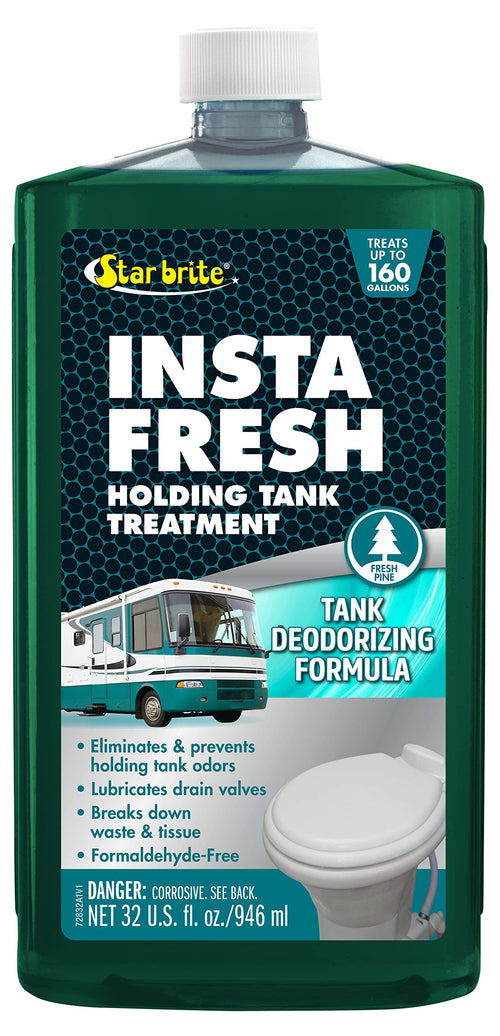 Instafresh STAR BRITE Holding Tank Treatment - Fresh Pine Scent - 32 OZ - Odor Eliminator & Waste Breakdown - RV, Marine, Boat Use - Formaldehyde-Free (072832)