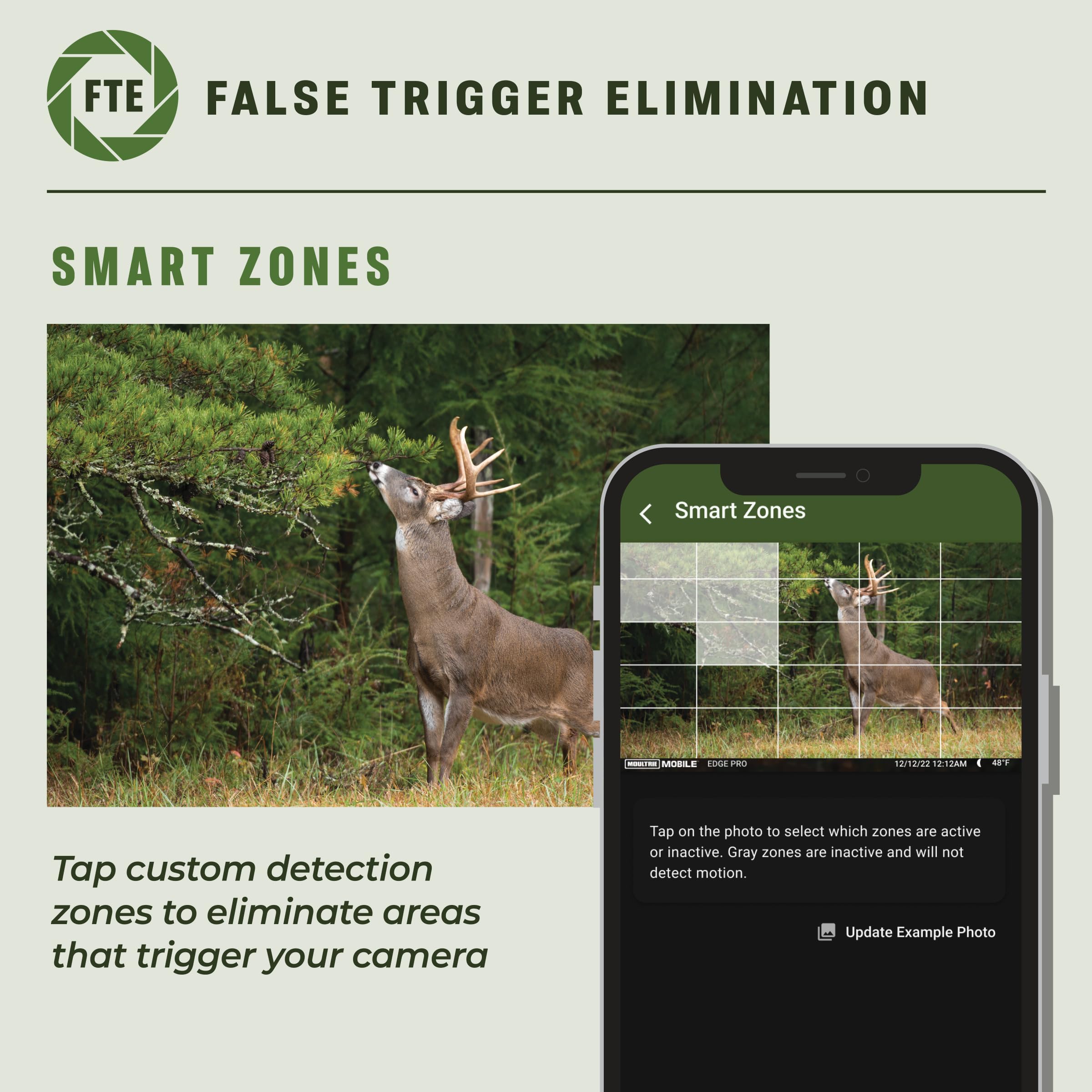 Moultrie Cellular Trail Camera Edge Pro - Auto Connect, Nationwide Coverage, False Trigger Elimination Tech,1080p Video with HD Audio, 100ft Detection Range
