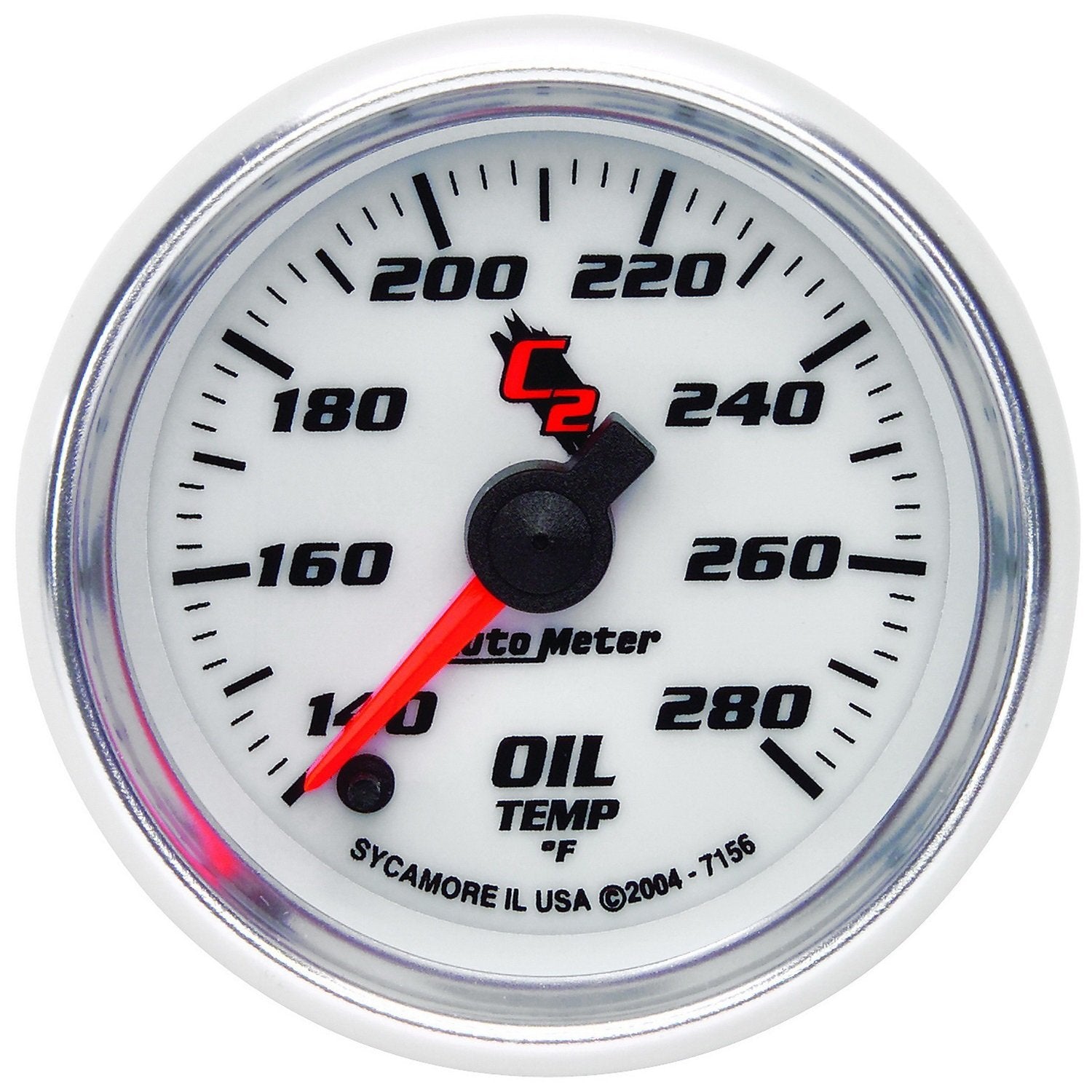 C2 Auto Meter 7156 Full Sweep Electric Oil Temperature Gauge