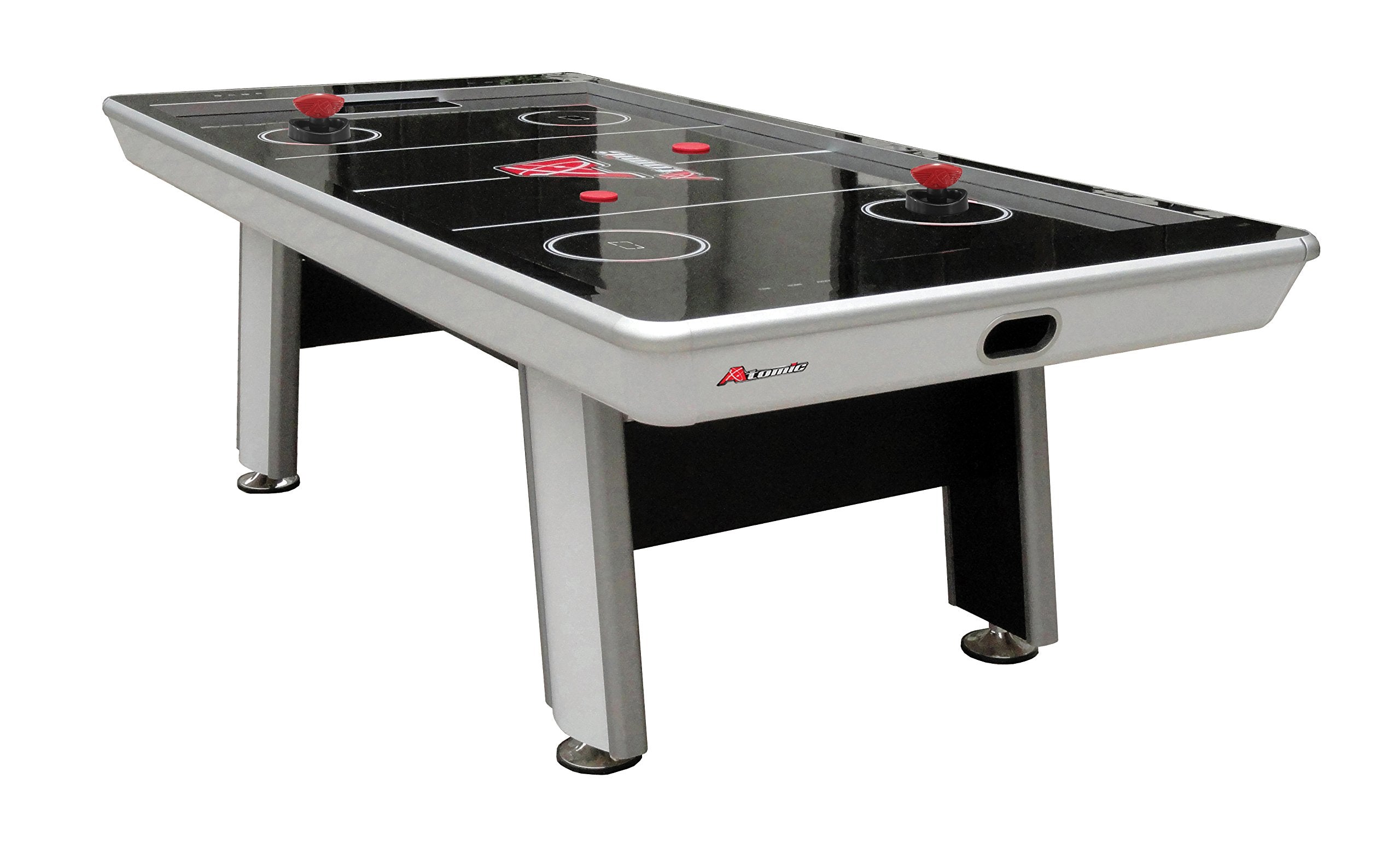 8 Foot Atomic Avenger Air Hockey Table with LED Scoring and 120V Blowers for Exhilarating Play