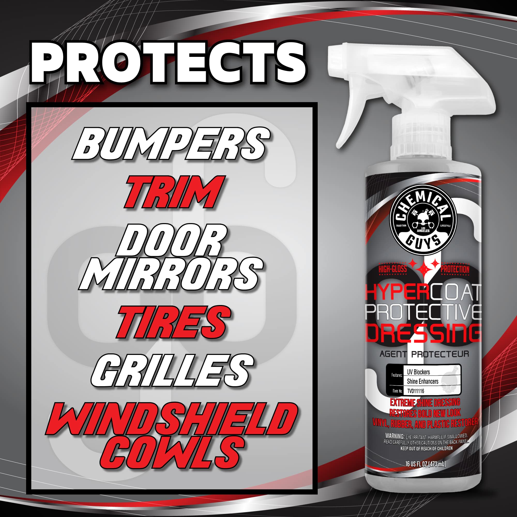 G6 HyperCoat Chemical Guys High Gloss Protectant Dressing, For Vinyl, Rubber, Plastic, Tires and Trim, Gloss Dressing Restores Shine & Protection for Cars, Trucks, Motorcycles, SUVs and RVs, 16 oz
