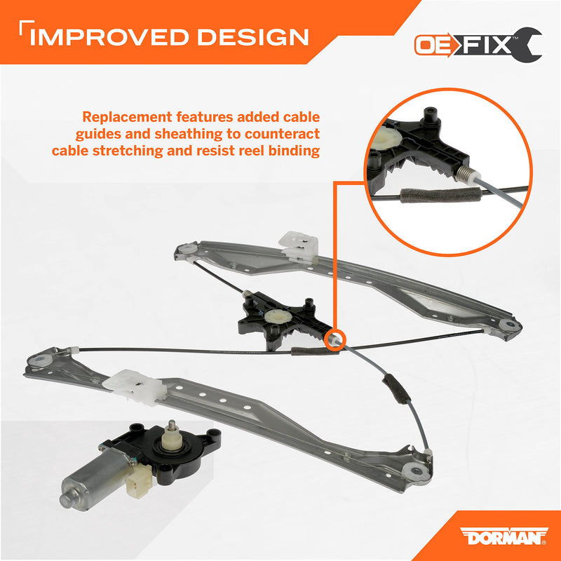 Dorman Front Passenger Side 748-509 Power Window Regulator and Motor Assembly Compatible with Select Chrysler/Dodge/Ram Models (OE FIX)