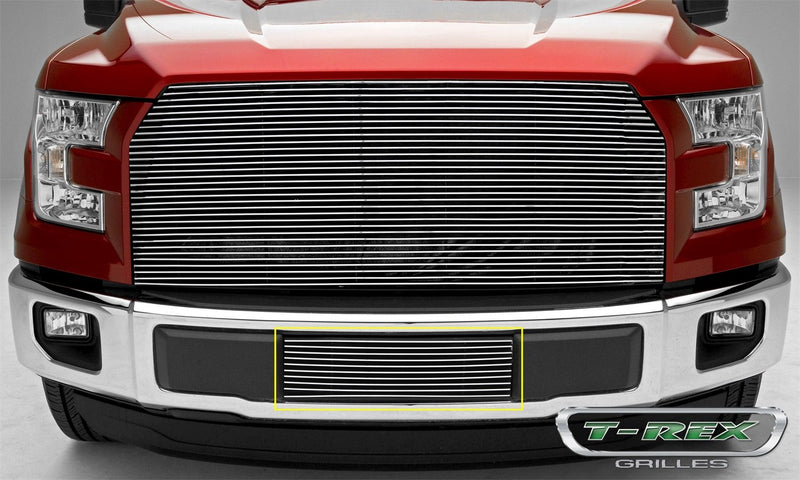 T-Rex Grilles Black 2015-2017 F-150 Billet Bumper Grille, Polished, 1 Pc, Insert - PN #25573