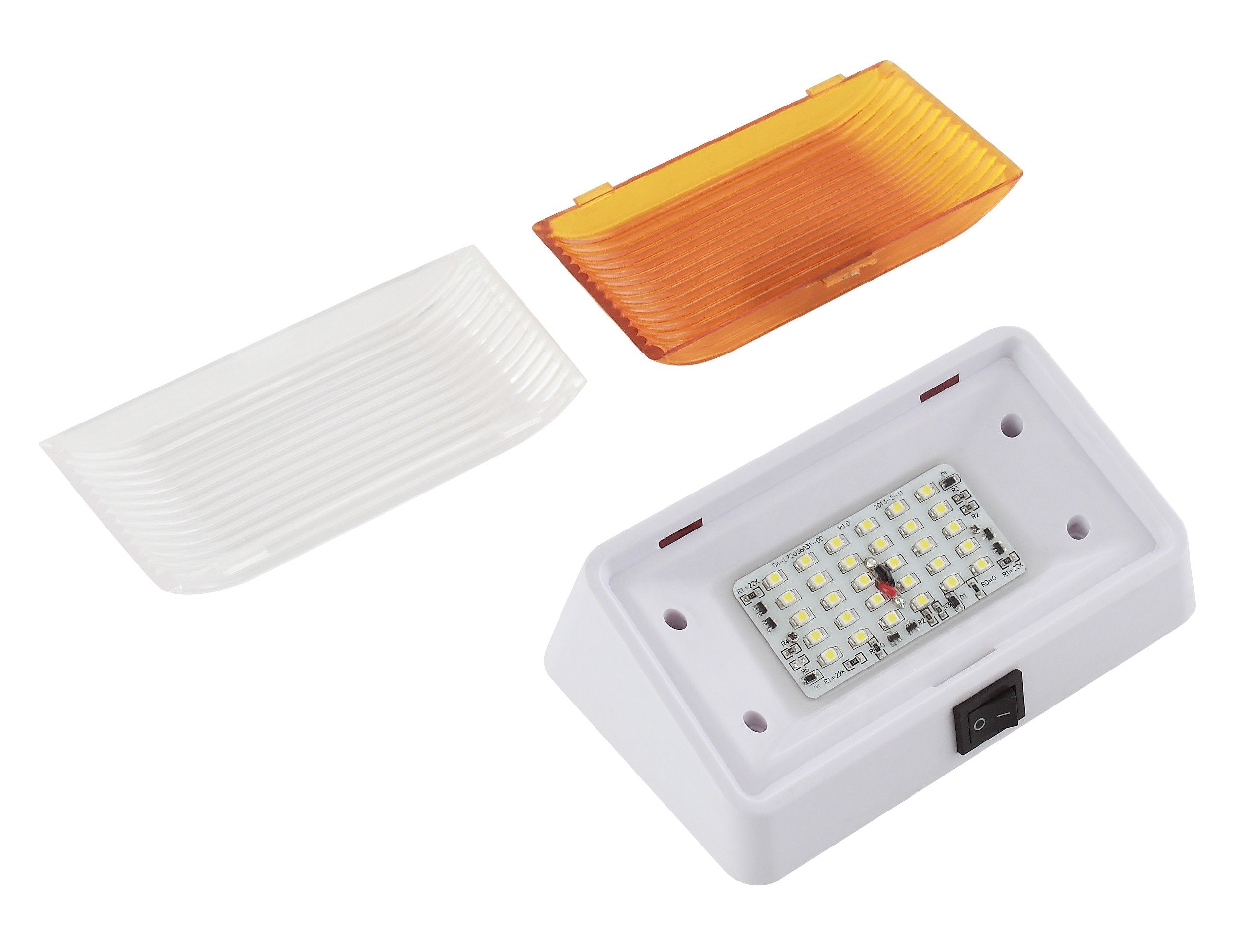 Long Life Green LED RV Porch Lights (Rectangle with on/Off Switch, White)