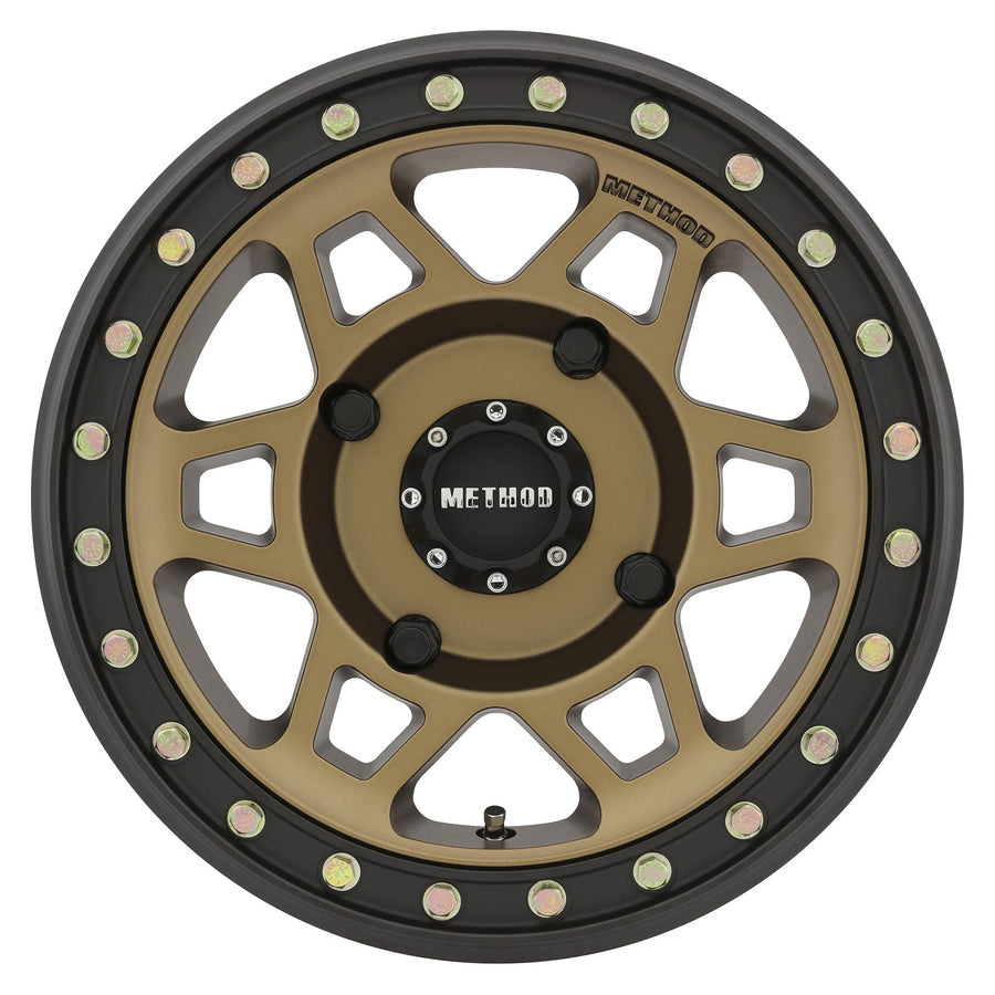 Method Race Wheels 405 Beadlock UTV Bronze With Matte Black Ring 15x7" 4x156", 38mm offset 5.3" Backspace, MR40557046952B