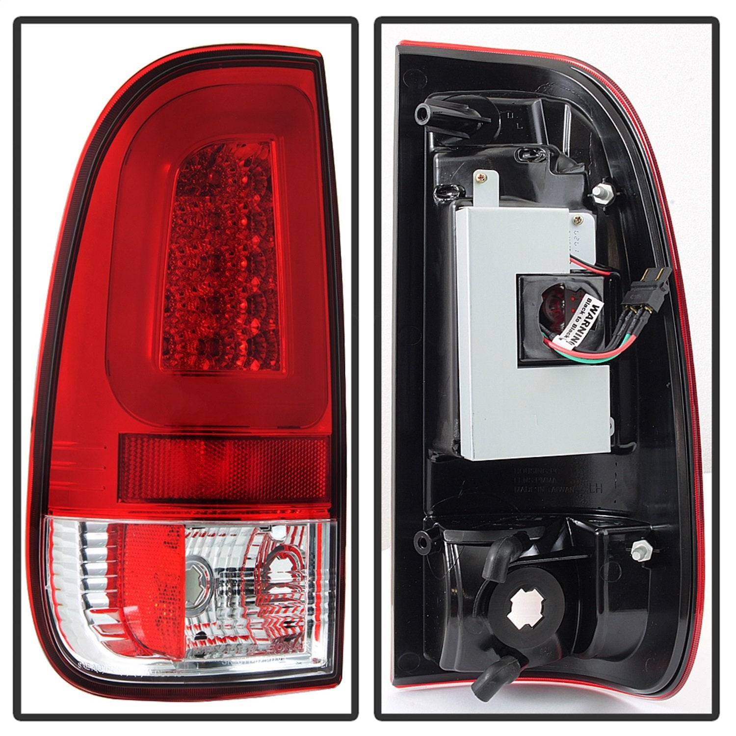 Ford Super Duty Spyder 5084736 F-250/ F-350/ F-450 08-16 Version 3 Light Bar LED Tail Lights - Red Clear