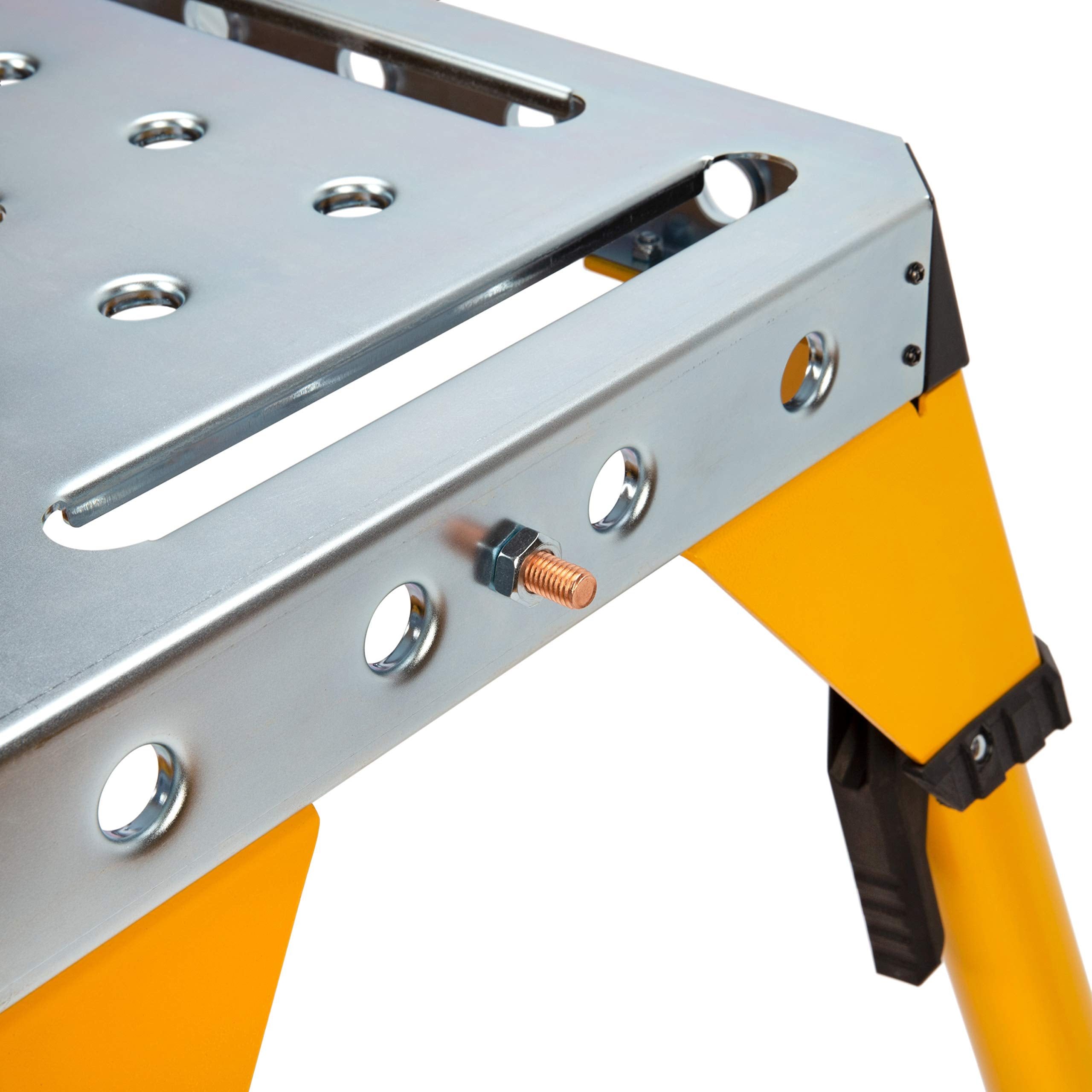 Dewalt Portable Adjustable Height Steel Welding Table and Work Bench, 18 x 46-inch Tabletop, Folding Legs, Carrying Handle, and Cord Minder