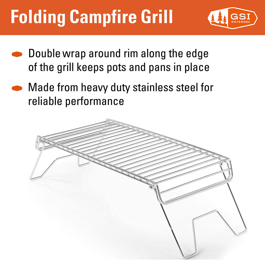 GSI Outdoors Campfire Portable Grill I Collapsible Backpacking & Camping Grill
