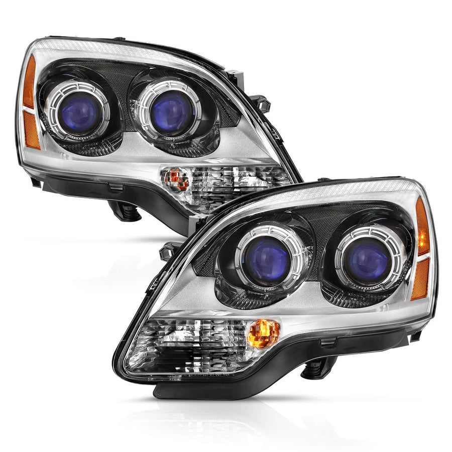 2007-2008 Gmc Acadia ANZO Crystal Headlight Chrome Amber(OE)