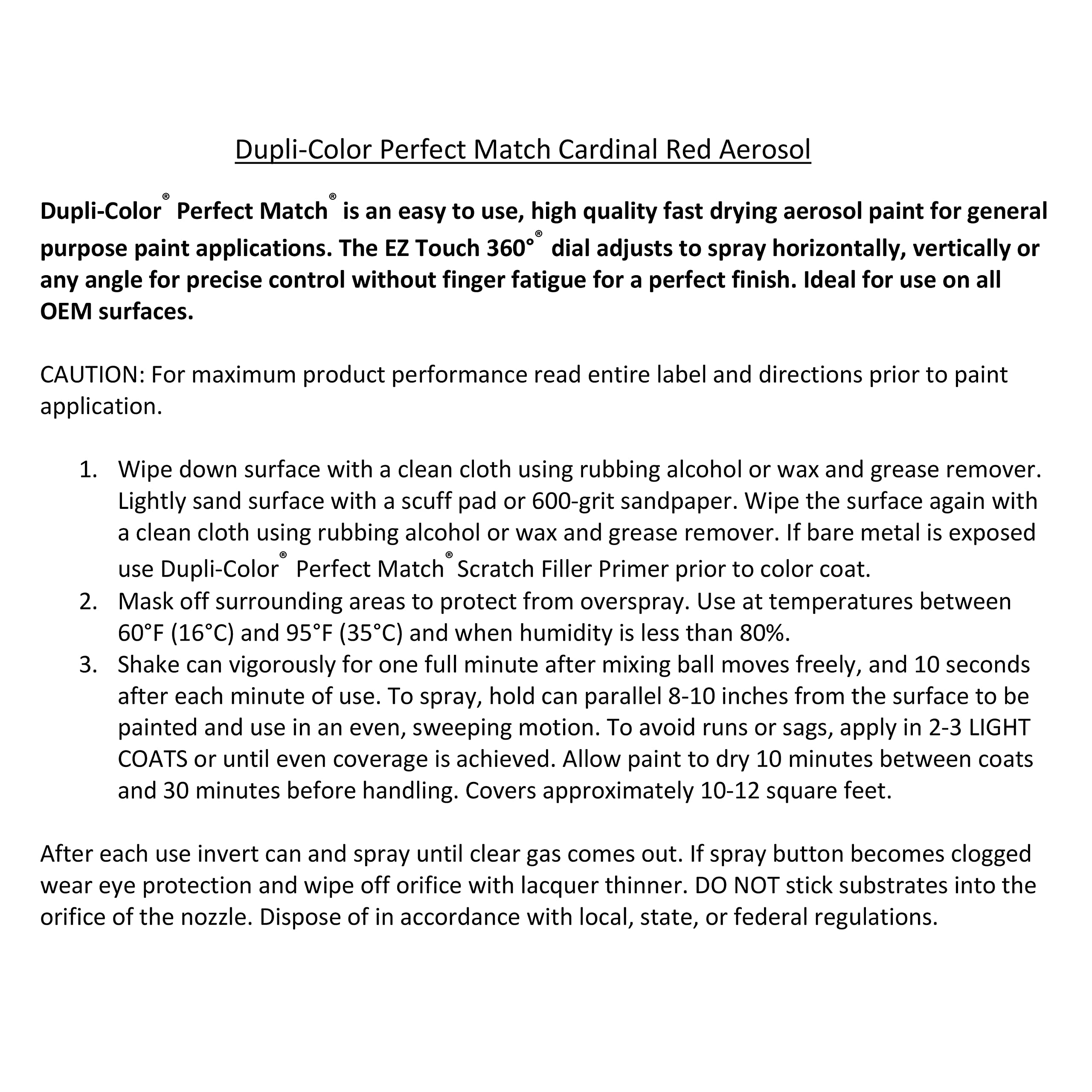 Ford Cardinal Red Dupli-Color EBFM03067 Perfect Match Automotive Spray – 8 oz. Aerosol Can