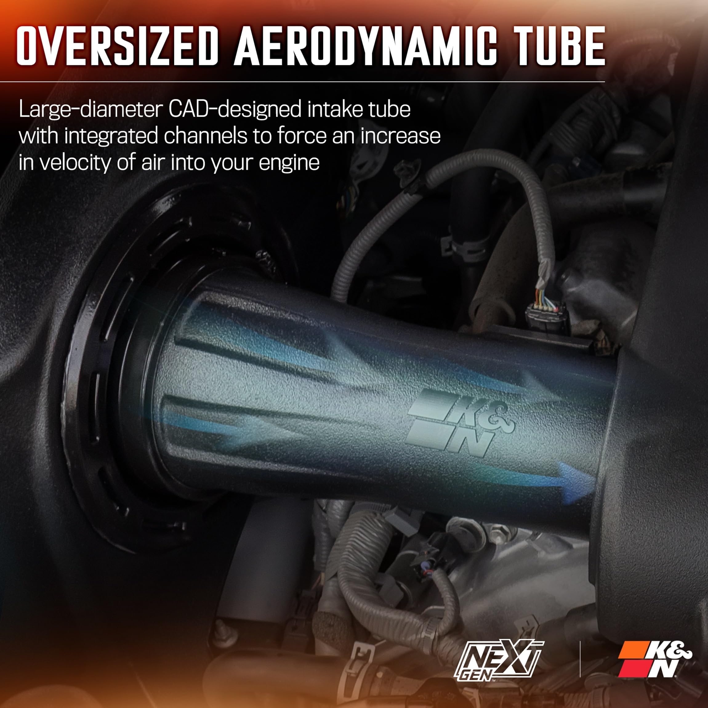 Cold Air Intake System K&N NextGen: High-Flow Cotton Filter: Compatible with 2012-2021 Toyota: Tundra, Sequoia, 50-9036