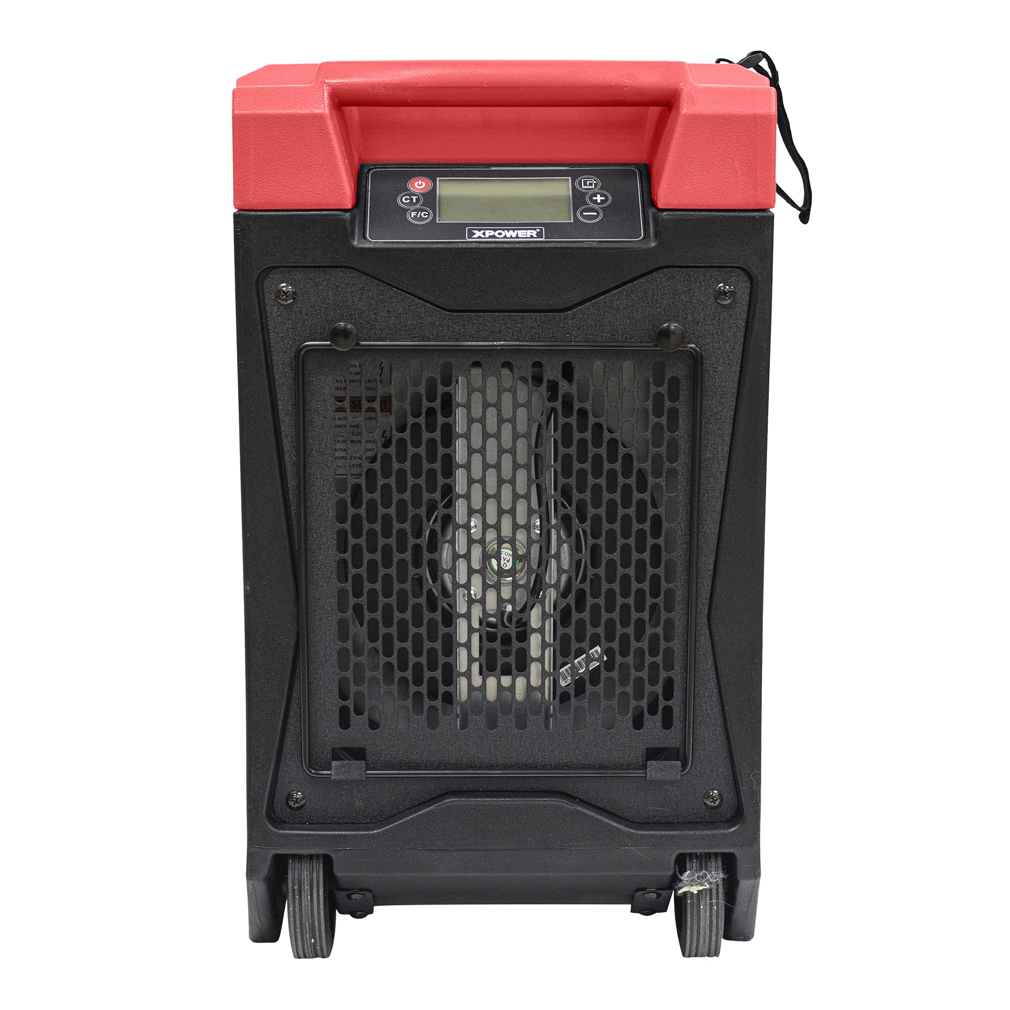 XD-85L2 XPOWER 145-Pint LGR Commercial Dehumidifier with Automatic Purge Pump, Drainage Hose, Handle and Wheels for Water Damage Restoration, Clean-up Flood, Basement, Mold, Mildew (Red)