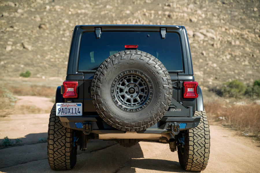 MTO Series Rear Bumper Spare Tire Swing Gate DV8 Offroad for the 2018-2025 Jeep Wrangler JL | Single Action Swing Gate | Compatible with our MTO Series Steel Wrangler Rear Bumper