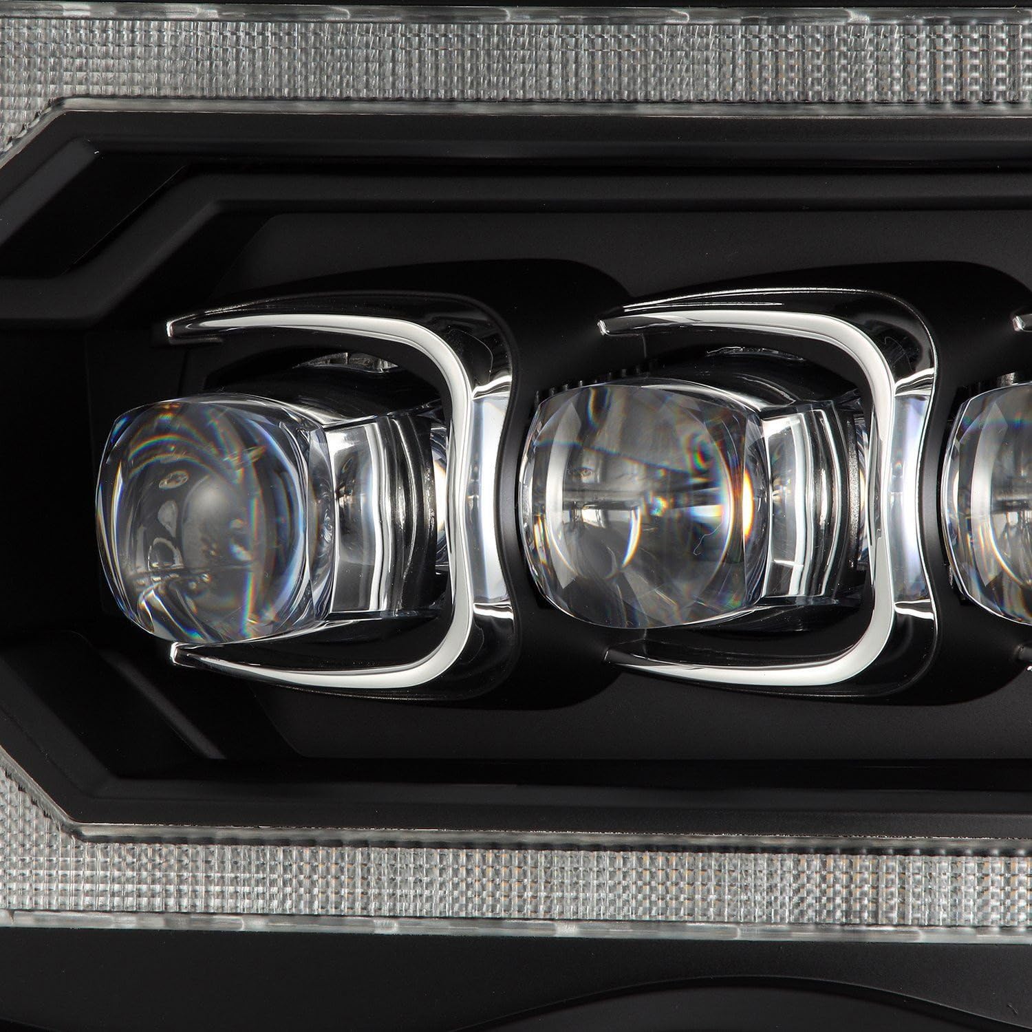 NOVA LED Proj Headlights AlphaRex 02-05 Dodge Ram 1500 Plank Style Blk w/Activ Light/Seq Signal