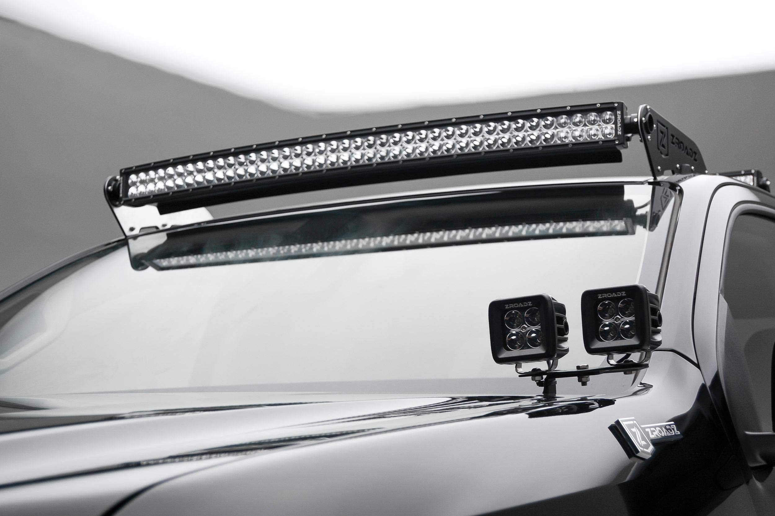 ZROADZ LED Front Roof Mounting Bracket - Compatible w/ 2015-2020 Chevrolet Colorado - to Mount (1) 40 Inch ZROADZ or similar style Curved LED Light Bar (Not Included) - PN #Z332671