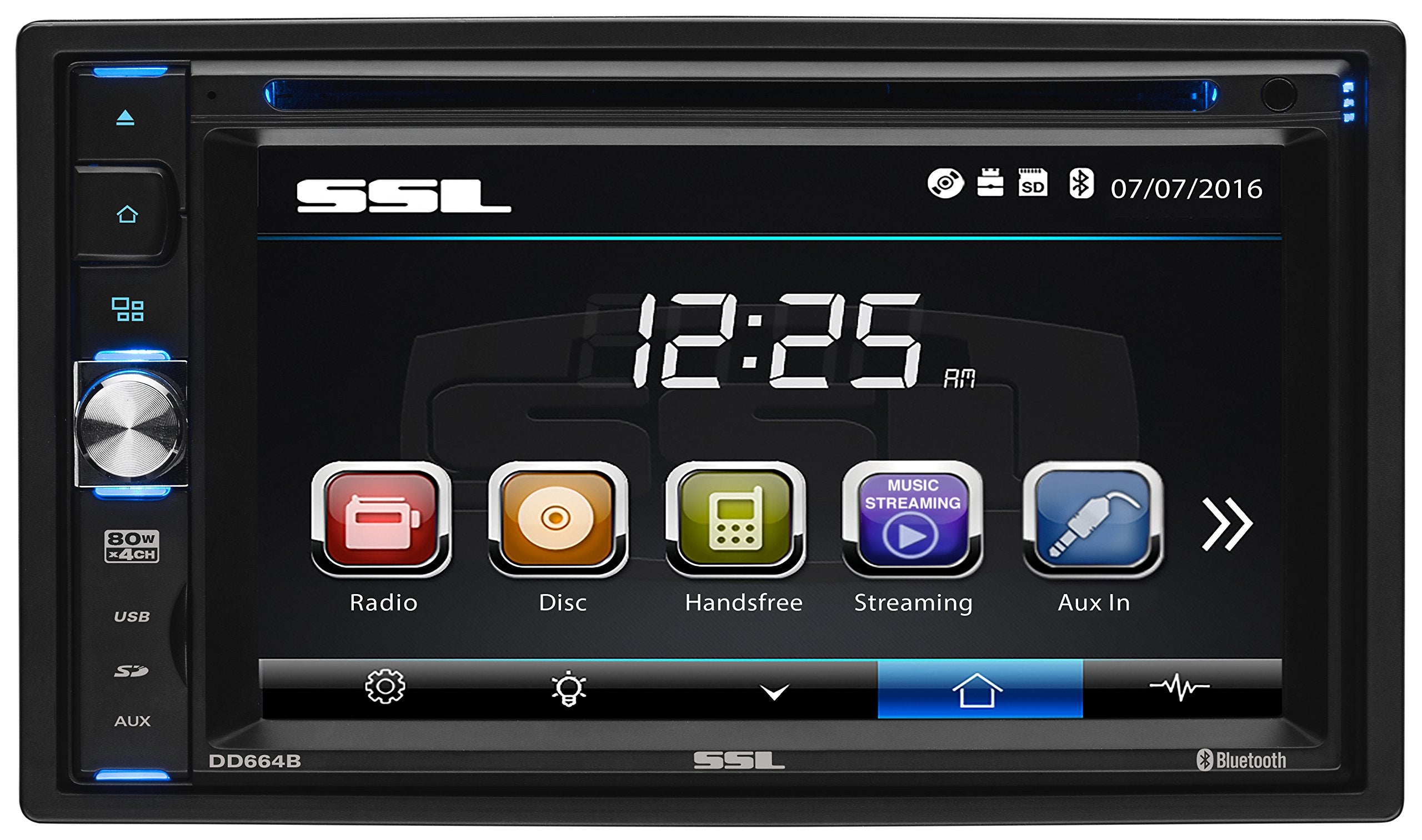 Double Din Sound Storm Labs DD664B Touchscreen Bluetooth DVD CD MP3 USB SD AMFM Car Stereo 6.2 Inch Digital LCD Monitor Wireless Remote