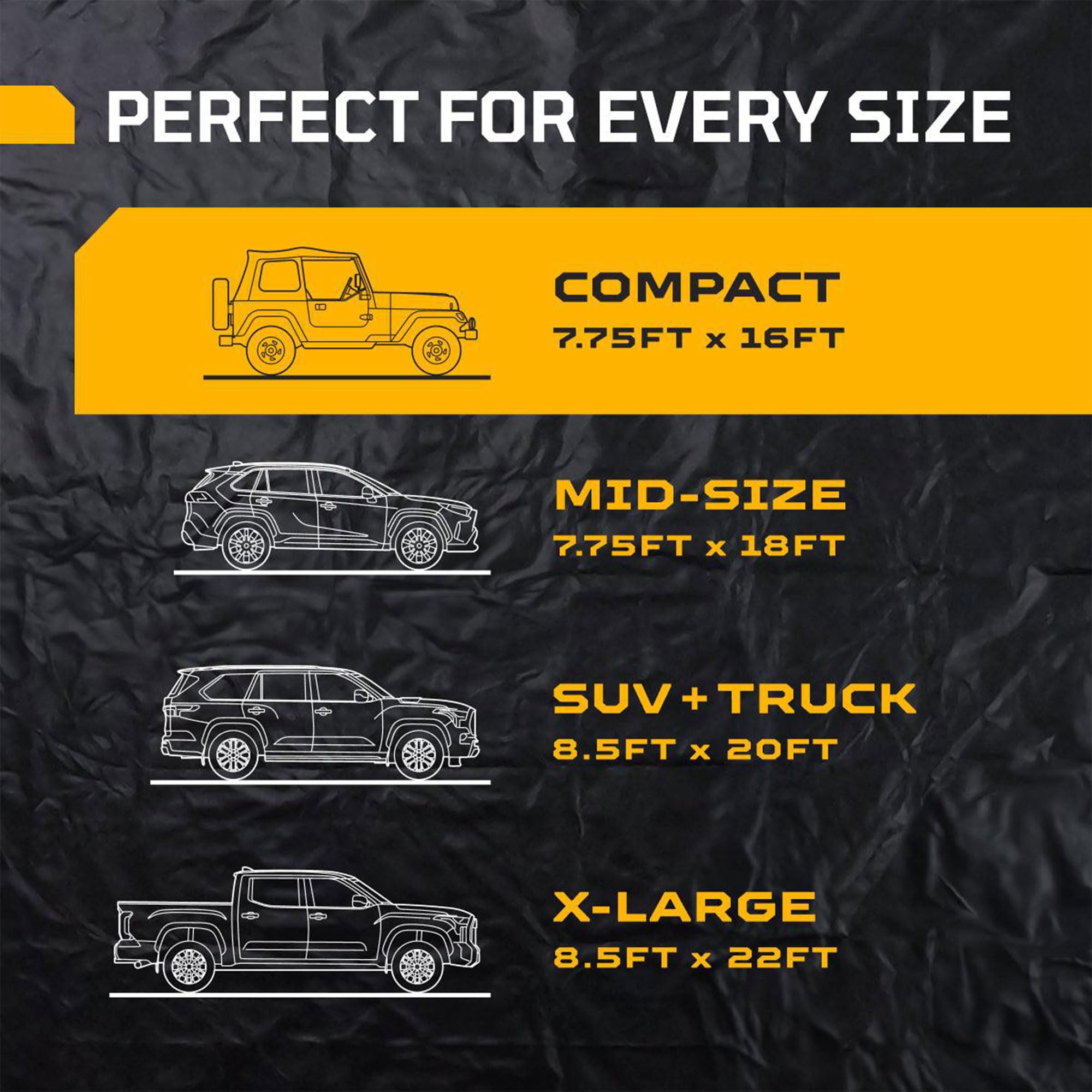 Heavy-Duty AutoFloorGuard Garage Containment Floor Mat for Compact Vehicles, 7’9″ x 16′