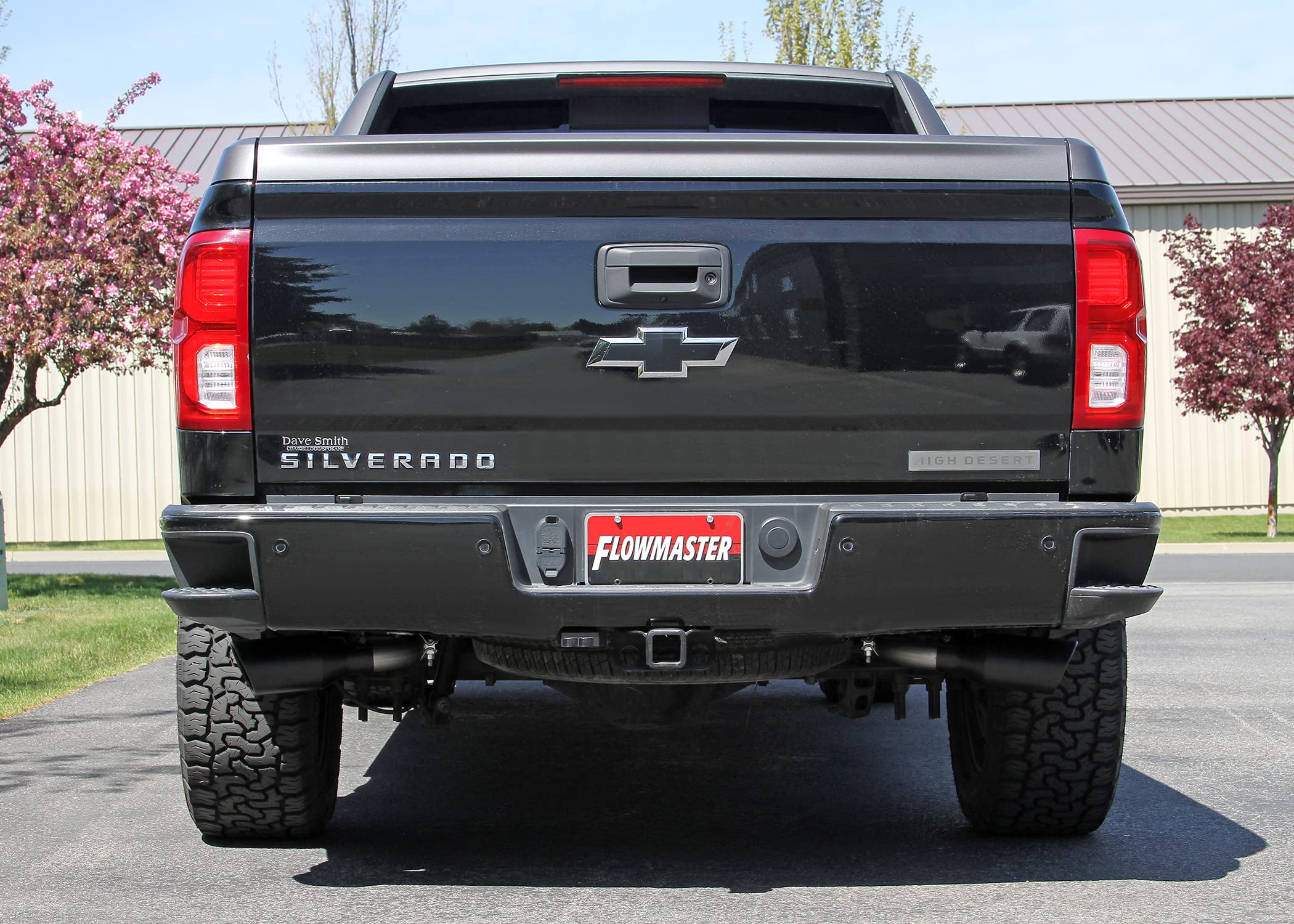 Flowmaster 717988 Cat-Back FlowFX Exhaust Kit 3.5 to 2.5 Inch Dual Side Exit Stainless 4 Inch Black Tips Compatible with 2011-2018 Chevy Silverado GMC Sierra 1500 6.2L 2/4WD all Wheelbases