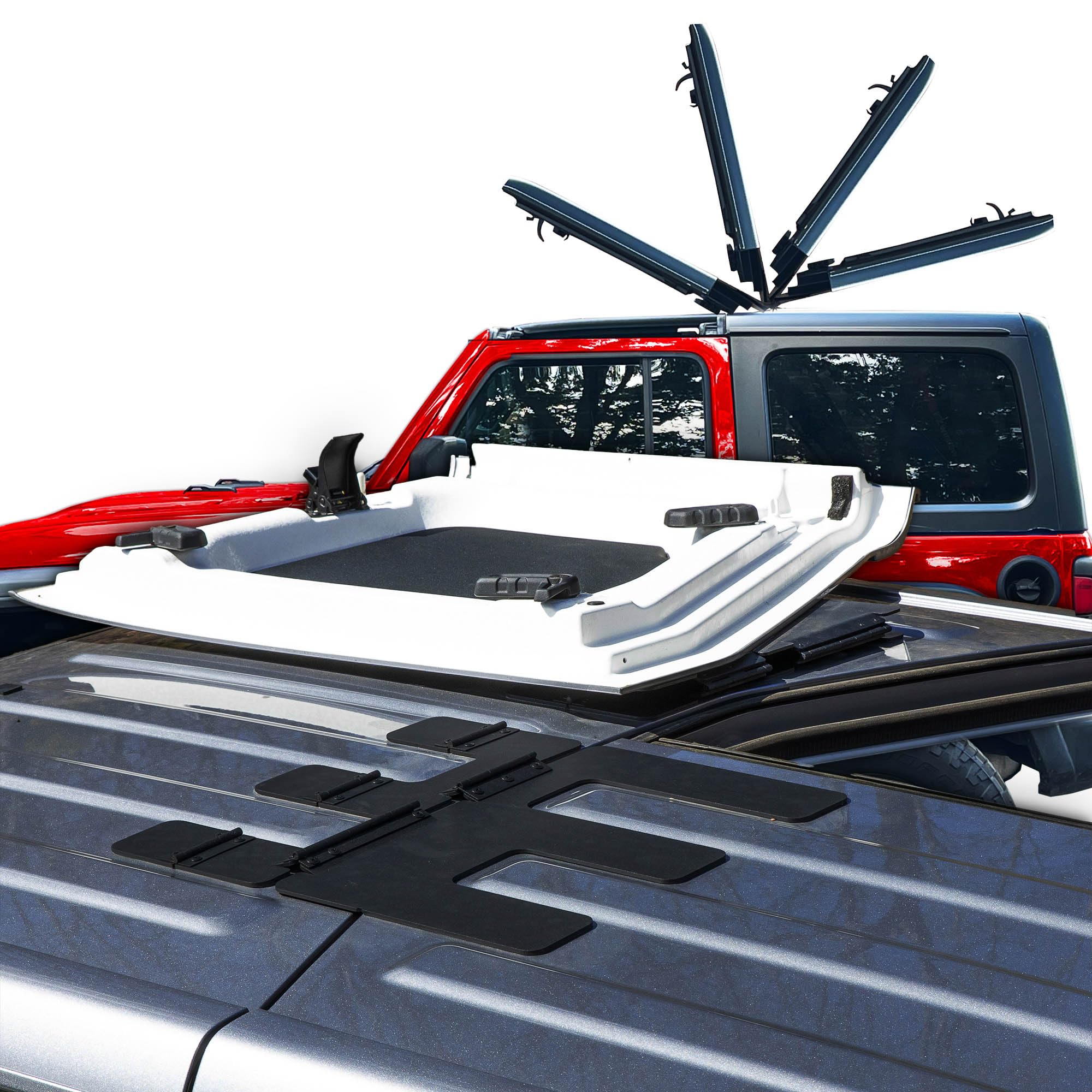 EZ Flip-Top for Jeep Freedom Top Panels JT One Person Flip Back System—Flip Back Your Jeep Hard Top Panels in Seconds! Patented and Patent Pending