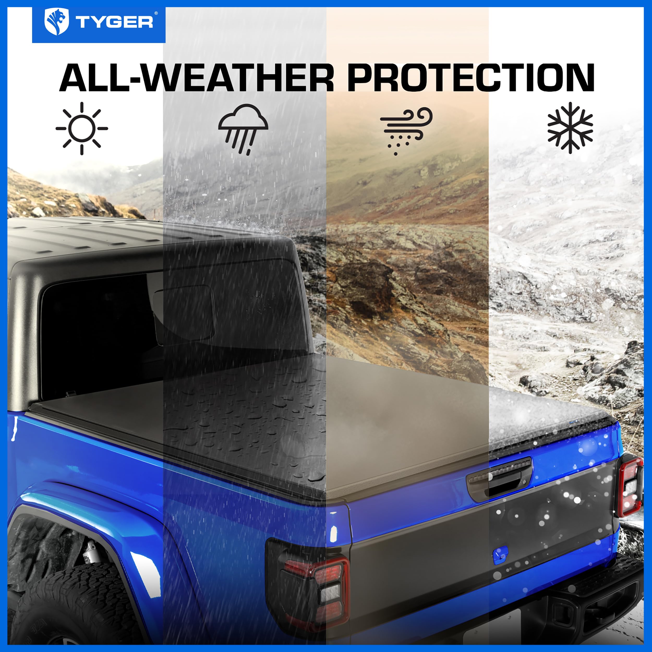 Tyger Auto T3 Truck Bed Soft Tri-fold Cover Compatible with 2020-2026 Jeep Gladiator JT | 5' (60") Bed | TG-BC3J1060