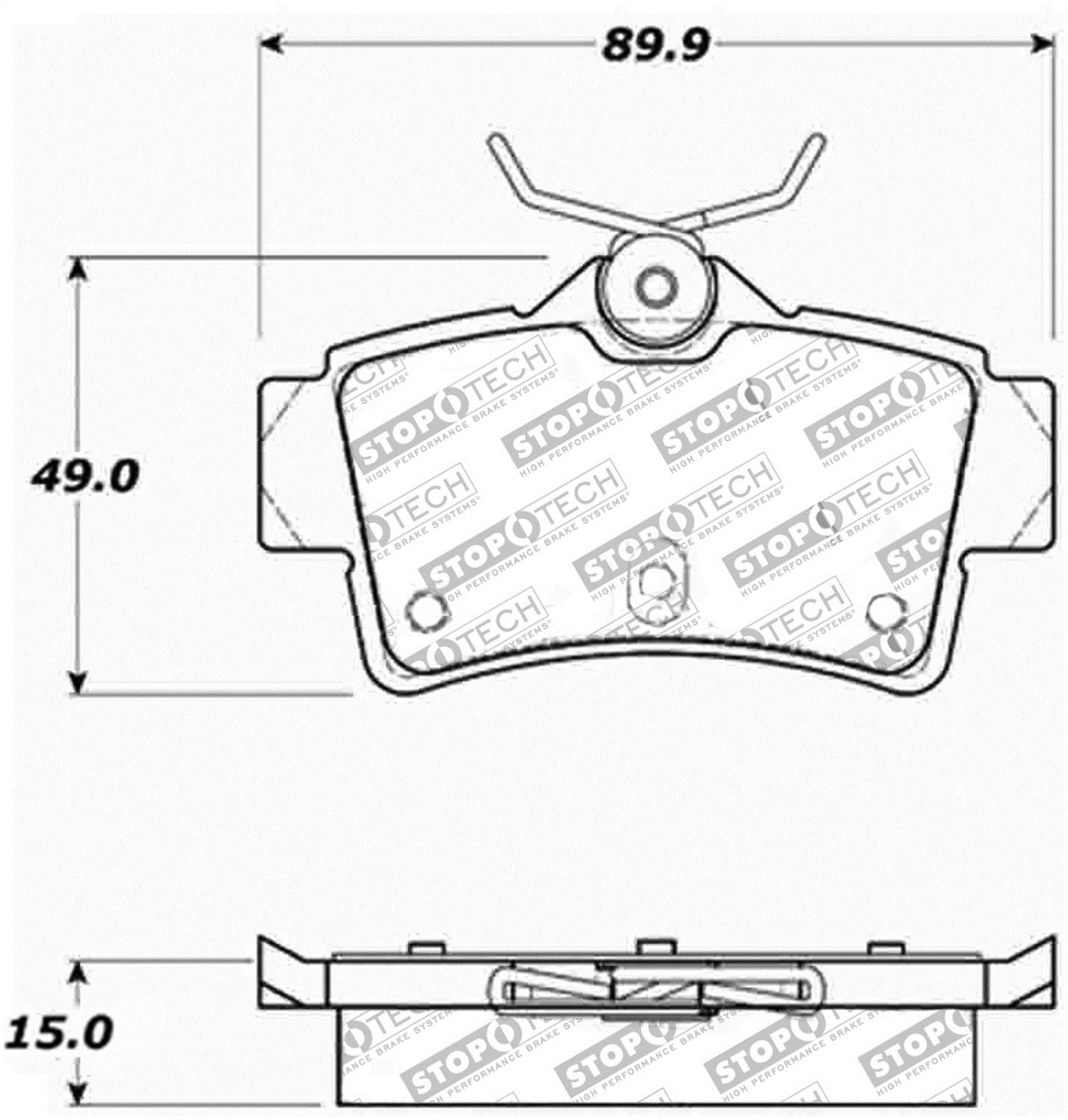 Sport Brake Pads StopTech 309.06271 with Shims and Hardware