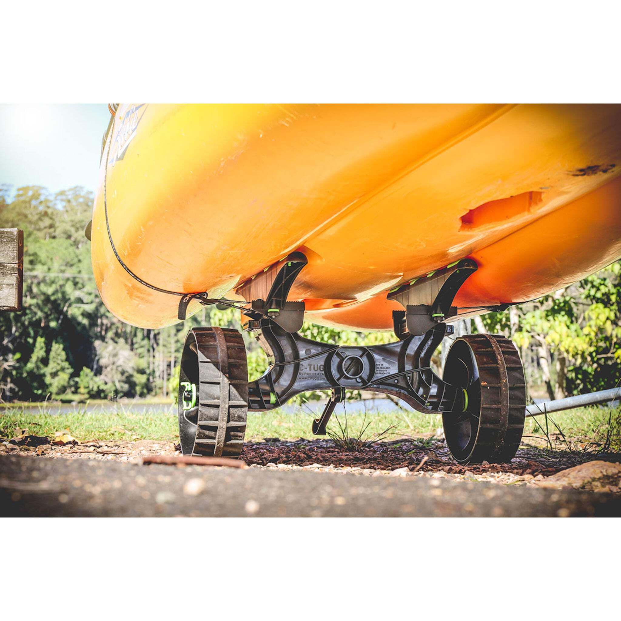 C-Tug R RAILBLAZA Heavy Duty Kayak Cart with Puncture Free Wheels, Adjustable Hull Rails and 220lb Loading Capacity
