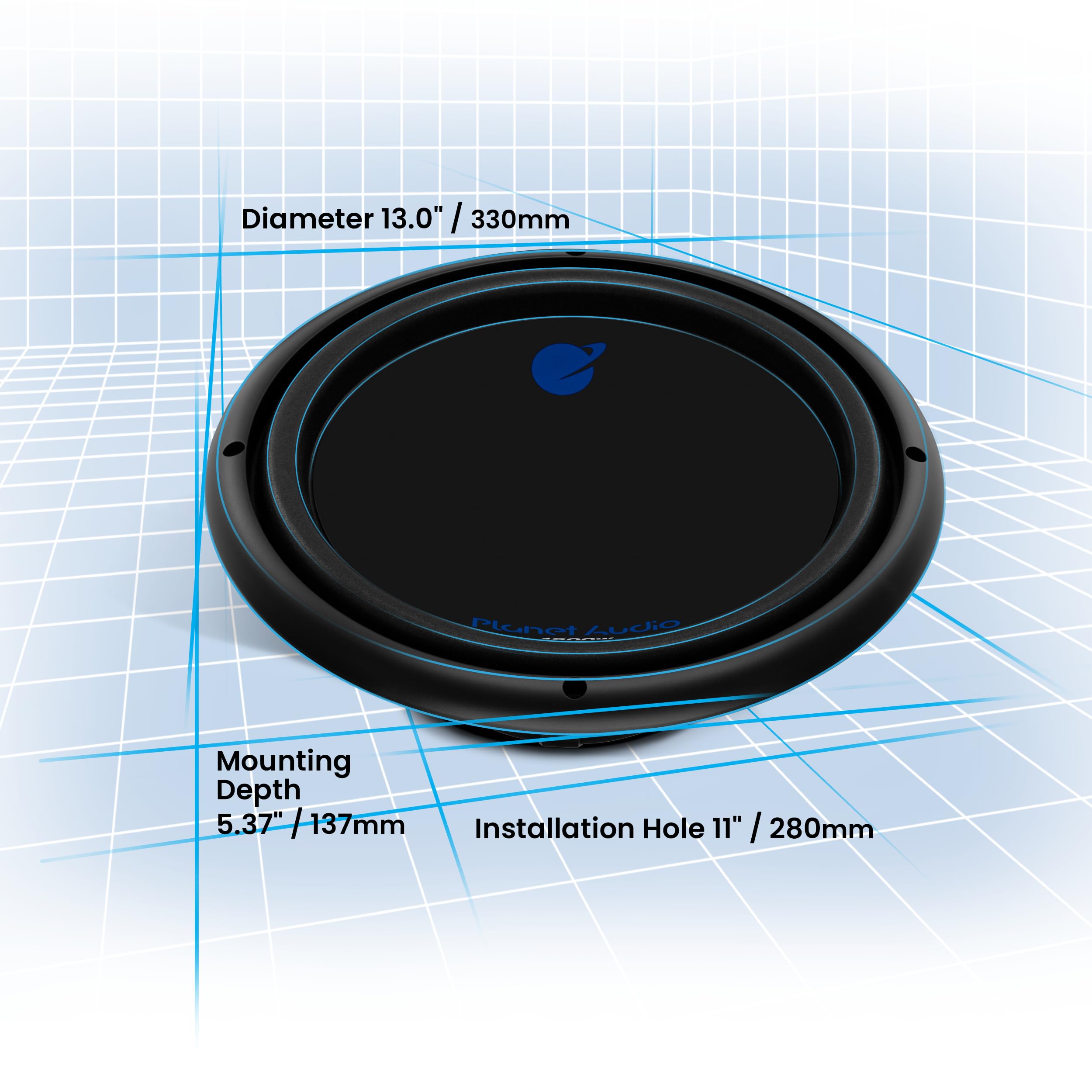 Anarchy Series Planet Audio AC12D 12 Inch Car Subwoofer - 1800 Watts Max, Dual 4 Ohm Voice Coil, Sold Individually