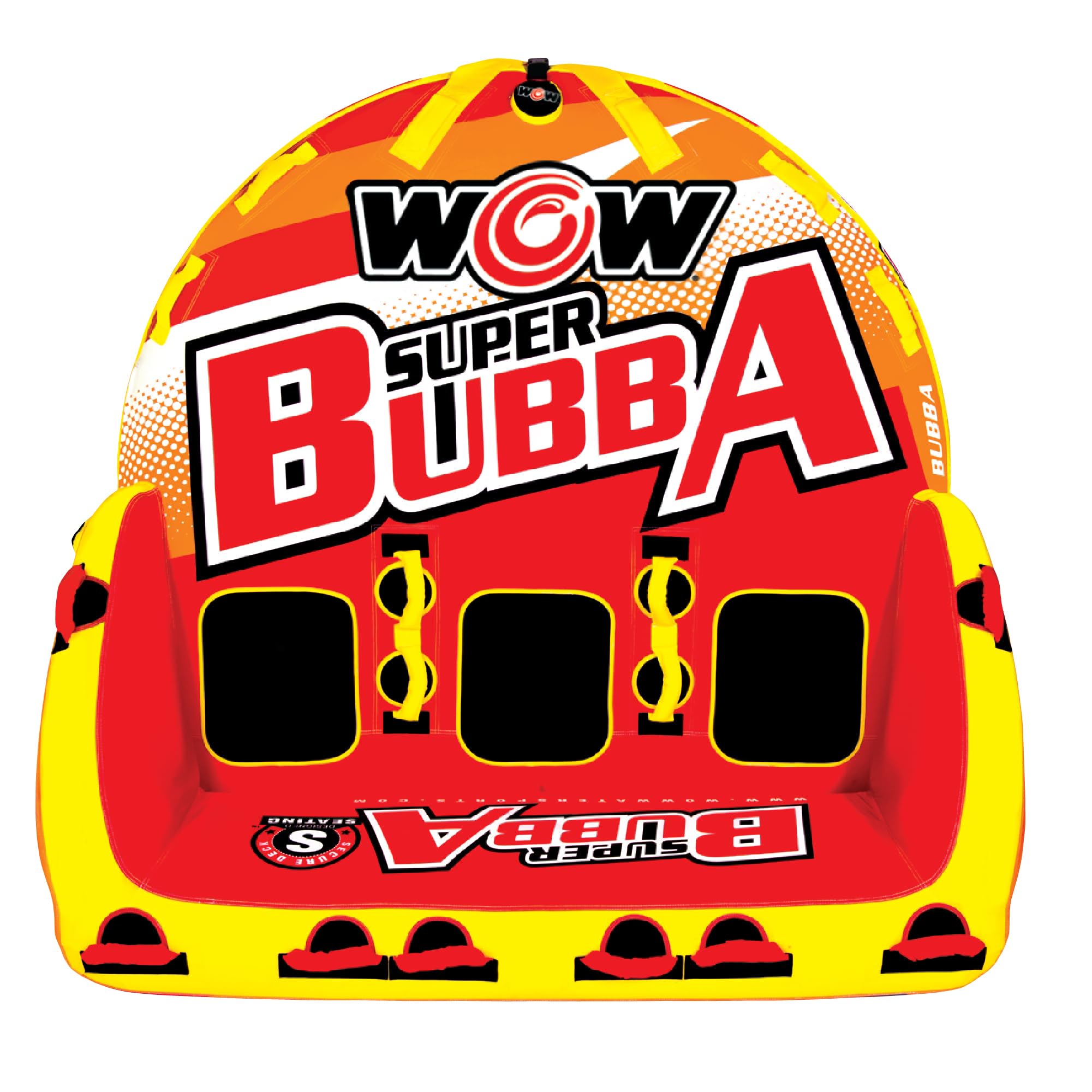WOW Sports Towable Bubba Tubes for Boating, Boat Accessories for Tubing, Water Tube for Boats - Super Bubba 3 Person 510 lbs Capacity