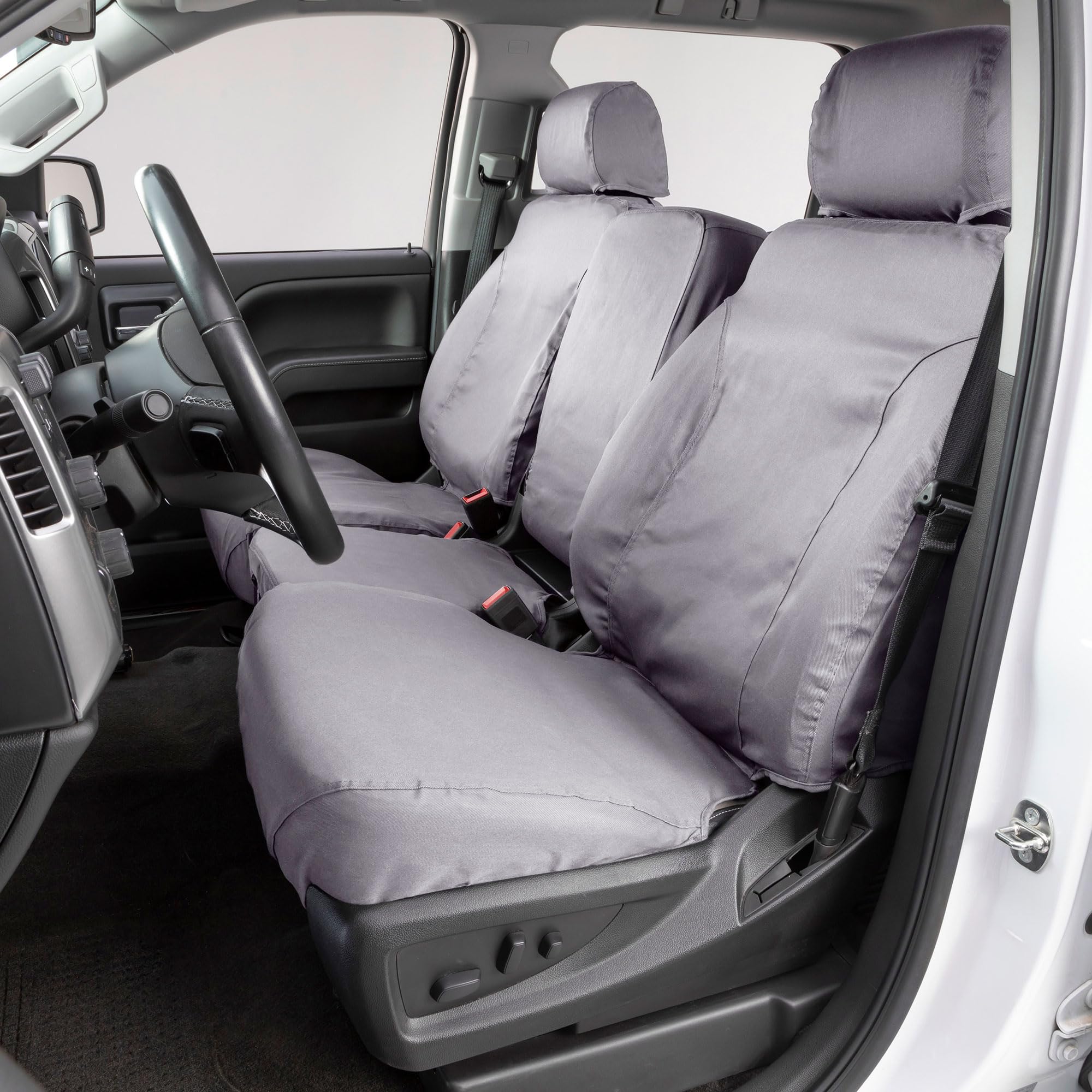 Covercraft Custom Seat Covers Polycotton | Fits 2023-2025 Honda Pilot | 2nd Row 40/20/40 Bench Seat, Grey