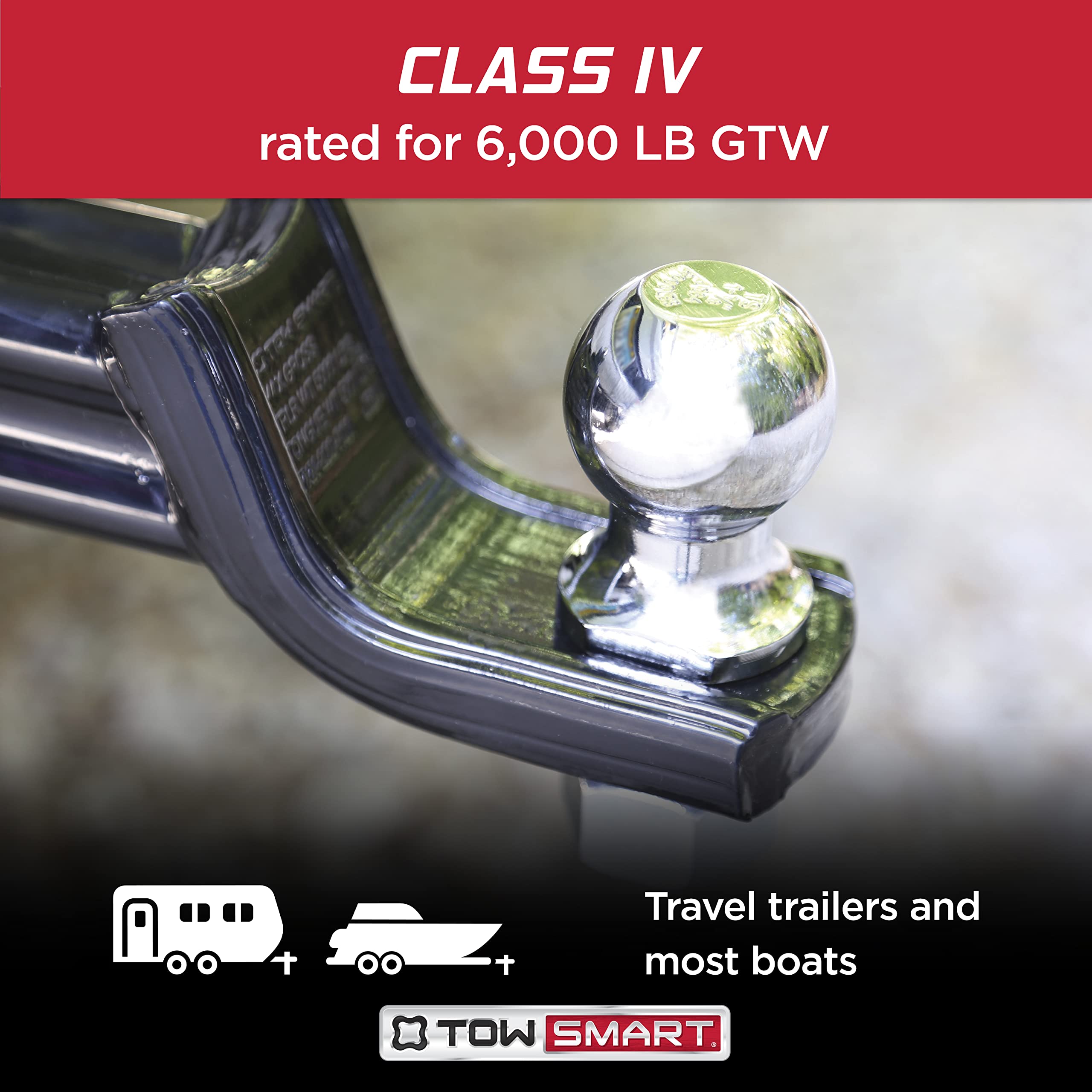 2-5/16 in. Ball Diameter, Class 4 6,000 lb. Chrome Trailer Hitch Ball, 1 in. Shank Diameter, 2 in. Shank Length