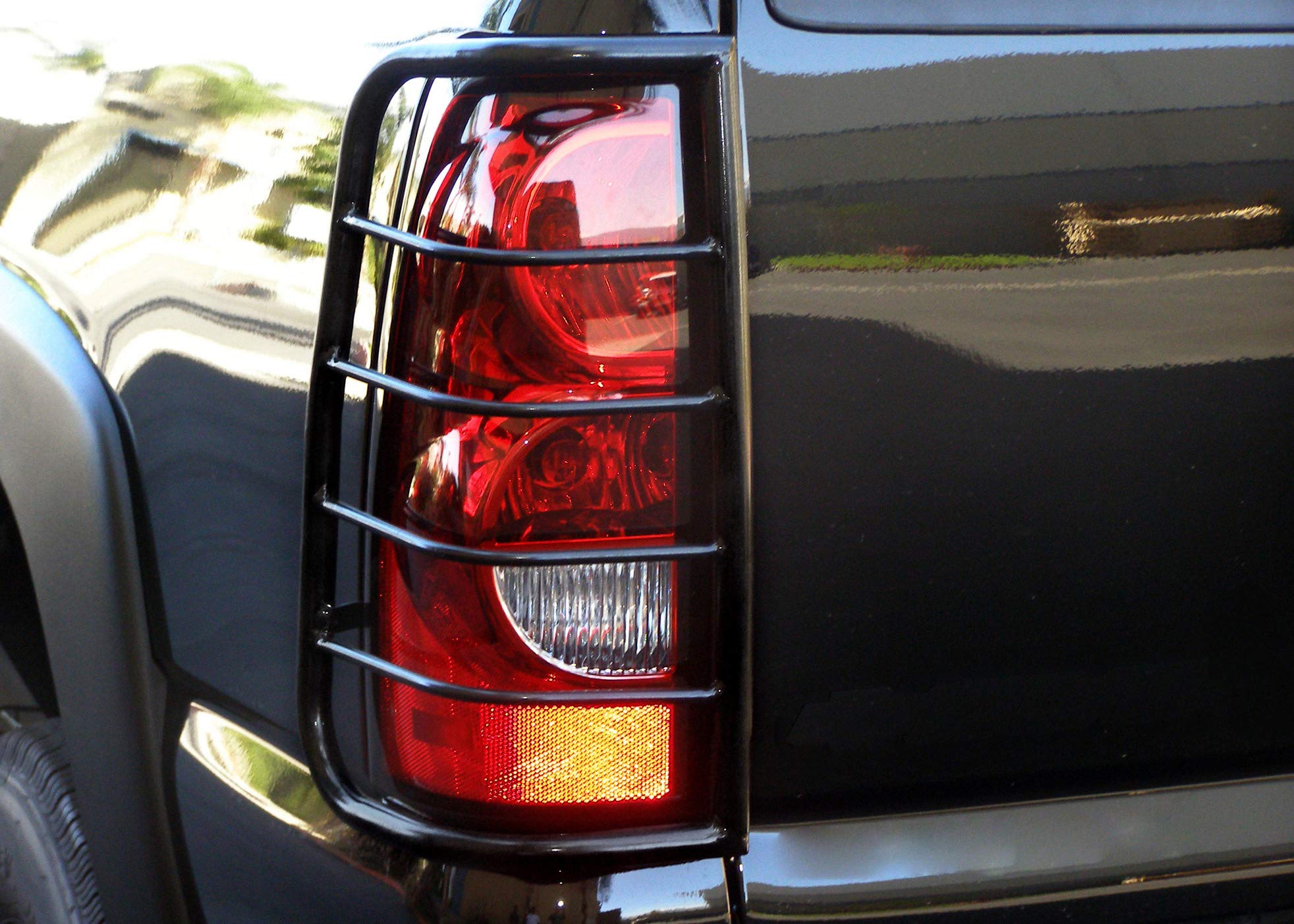 Semi-Glossy-Black Black Horse Tail Light Guards Compatible with 2000-2006 Chevrolet Suburban 1500|2000-2006 Chevrolet Tahoe|2000-2006 GMC Yukon|2000-2006 GMC Yukon|2000-2006 GMC Yukon-7GJ15A