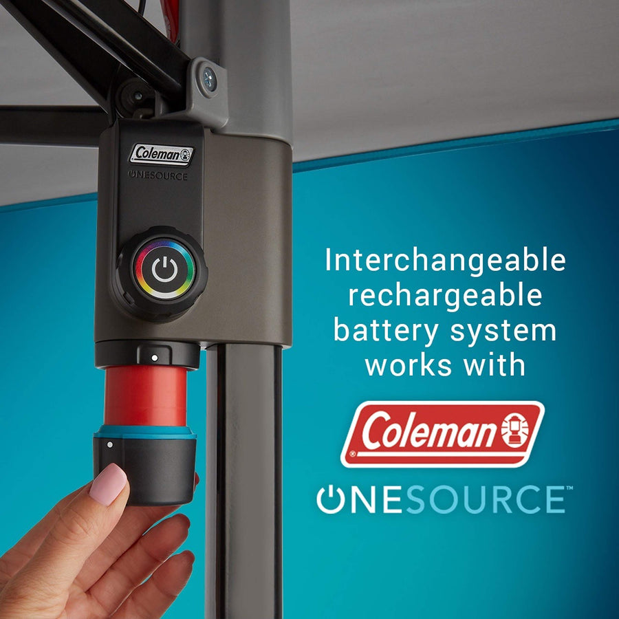 10 x 10ft Coleman OneSource Rechargeable LED Lighted Canopy, Shade Canopy Great for Beach, Yard, Tailgates, & Parties