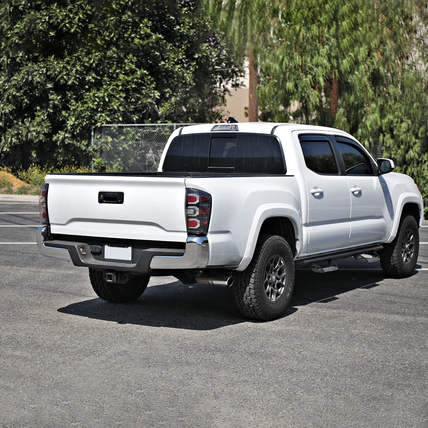 Spec-D Tuning Clear Lens Jet Black Housing LED Tail Lights w/Sequential DRL Strips Compatible with 2016-2022 Toyota Tacoma, Left + Right Pair Assembly
